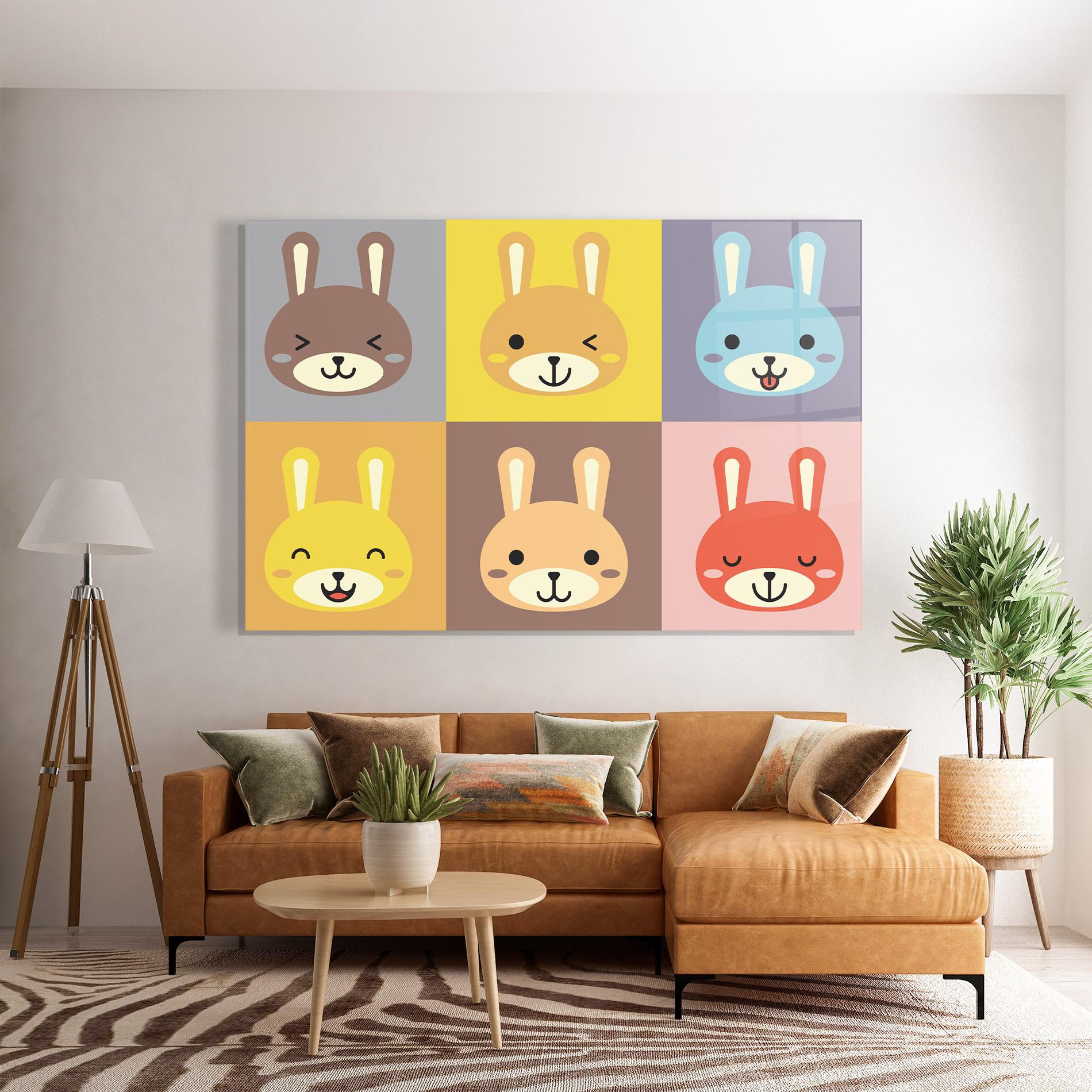 Glasbild Bunny Colors mockup 7