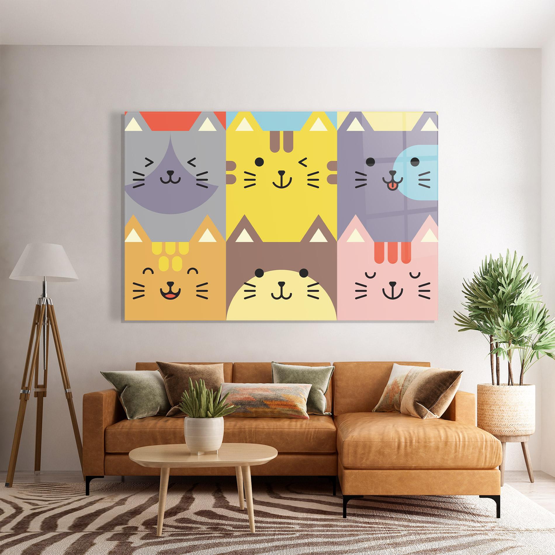 Glasbild Cat Colors mockup 7