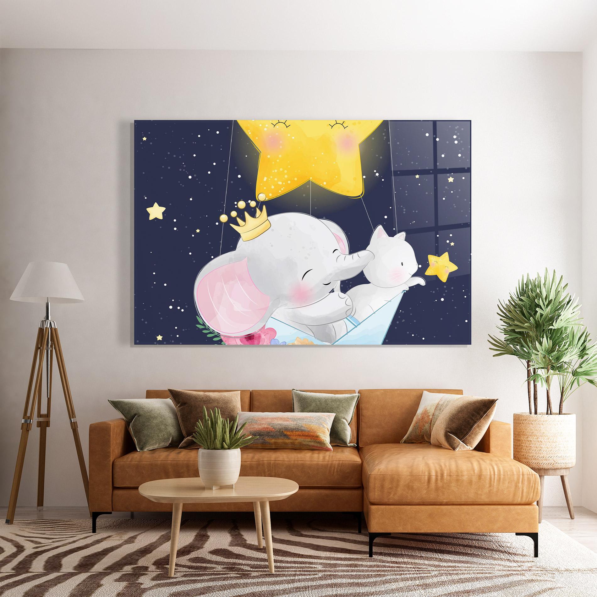 Glasbild Elephant Cat mockup 7