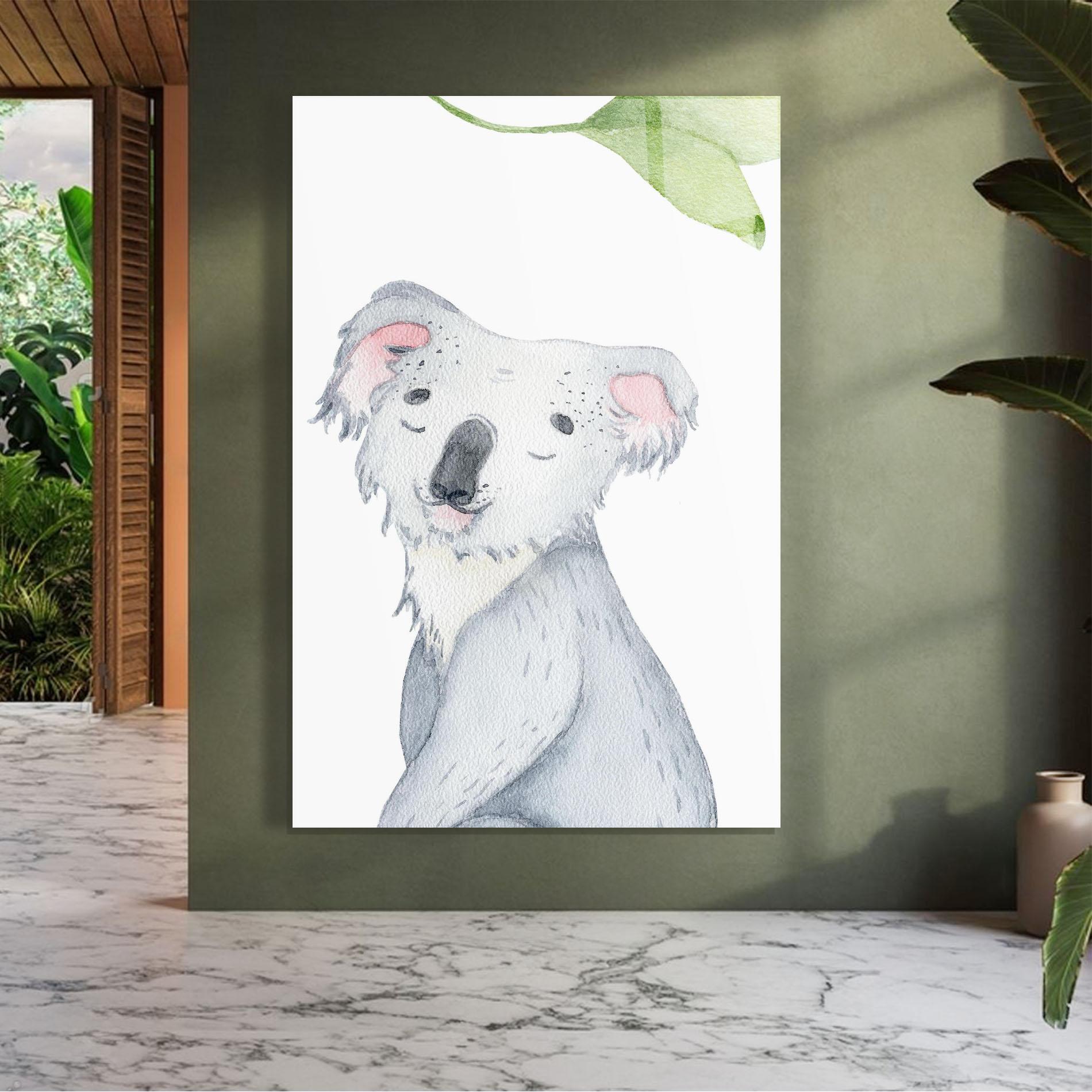Glasbild Baby Koala mockup 7
