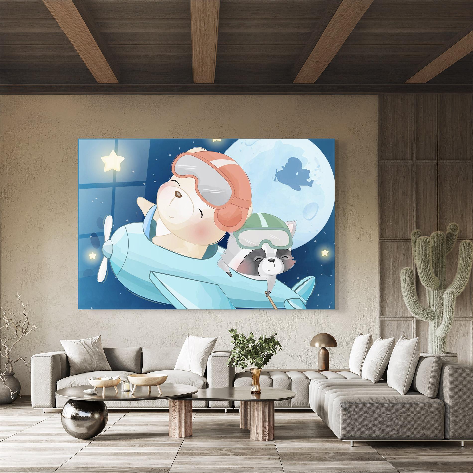 Glasbild Bear Flying Star mockup 8