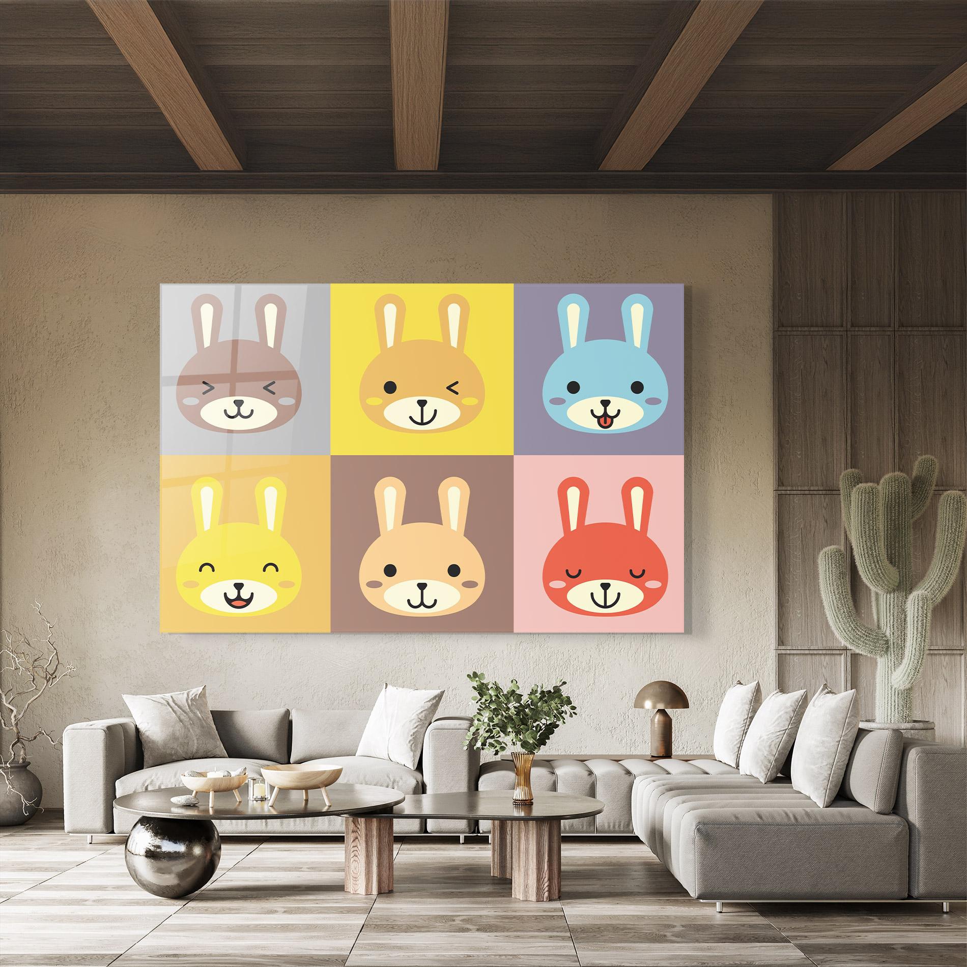 Glasbild Bunny Colors mockup 8