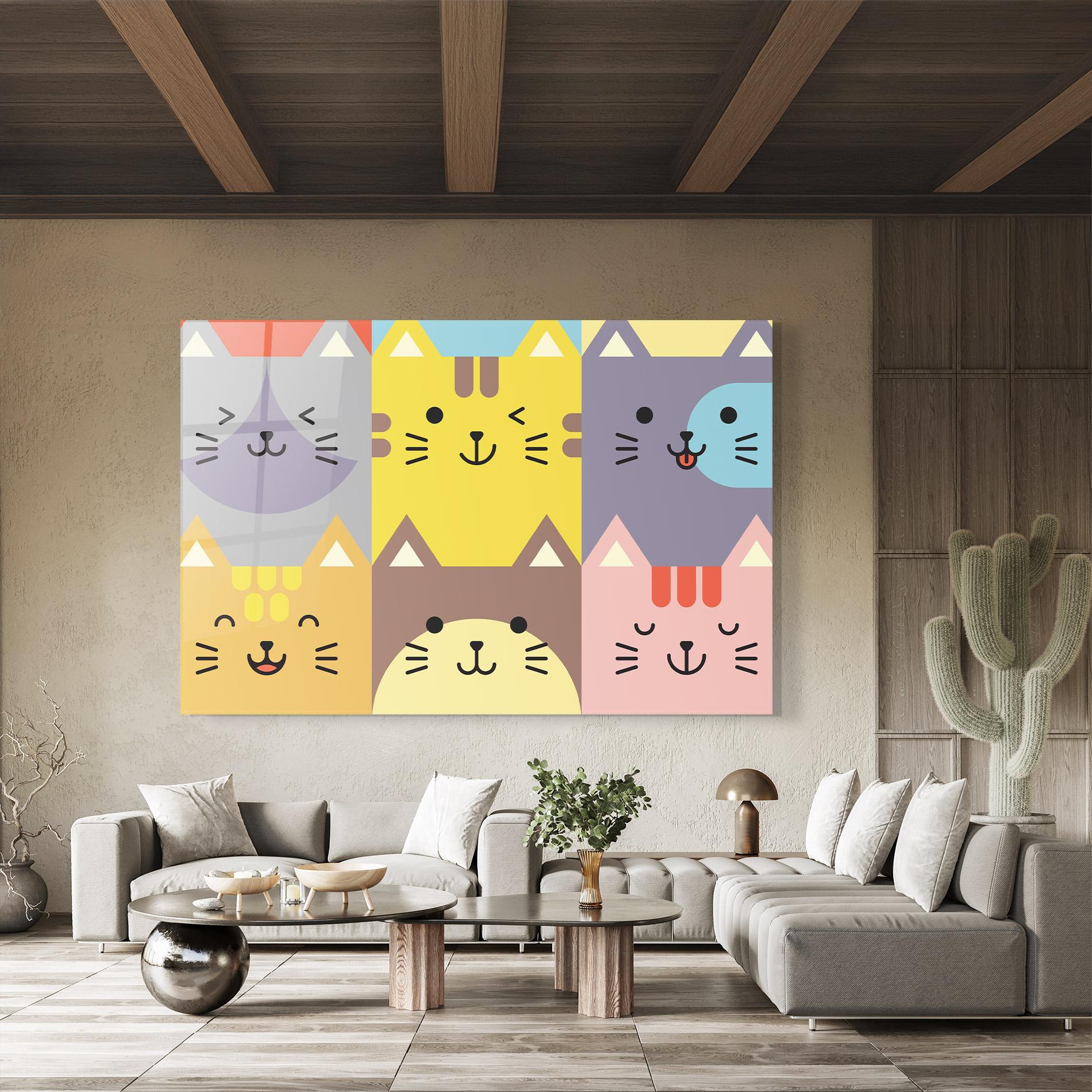 Glasbild Cat Colors mockup 8