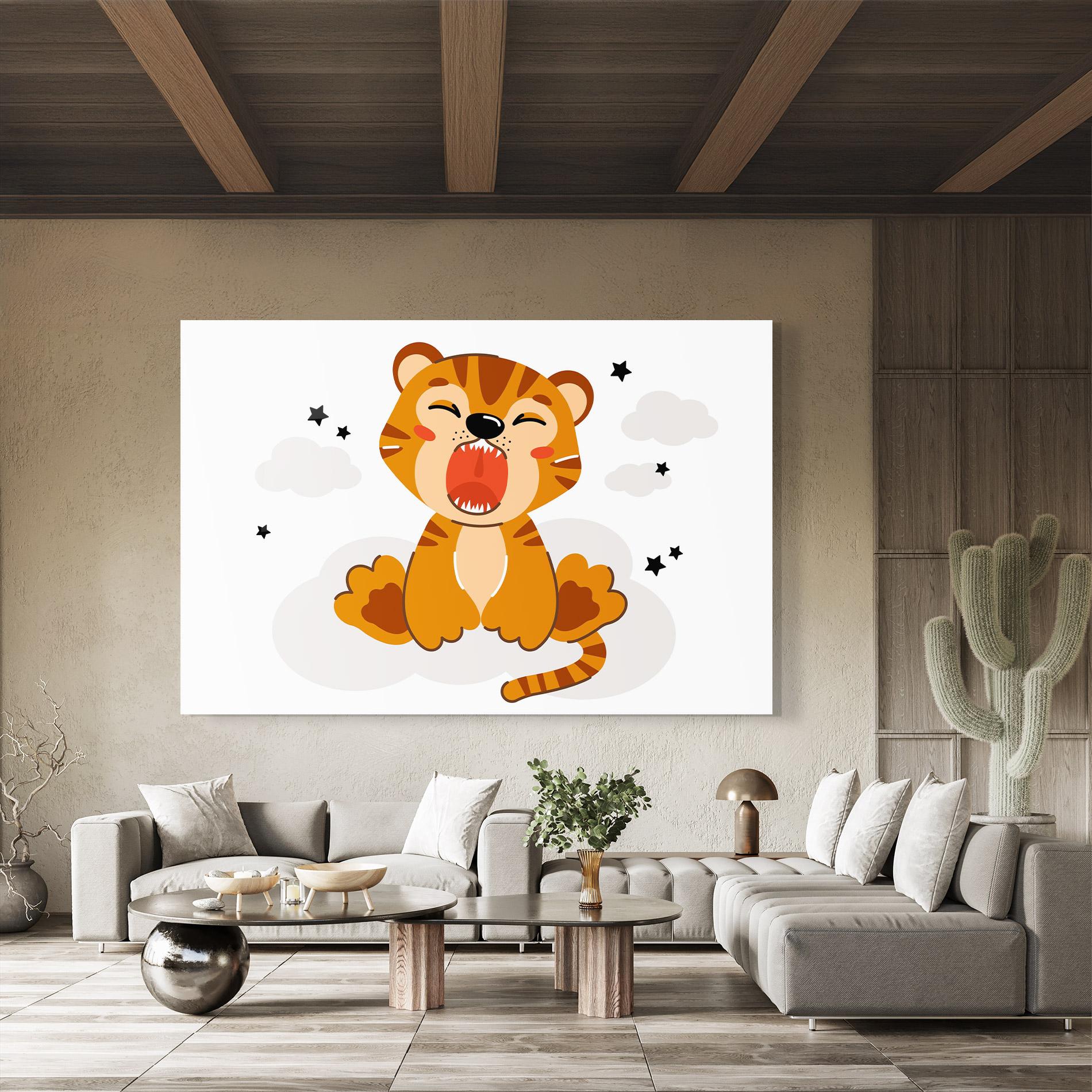 Glasbild Cute Sleepy Tiger mockup 8
