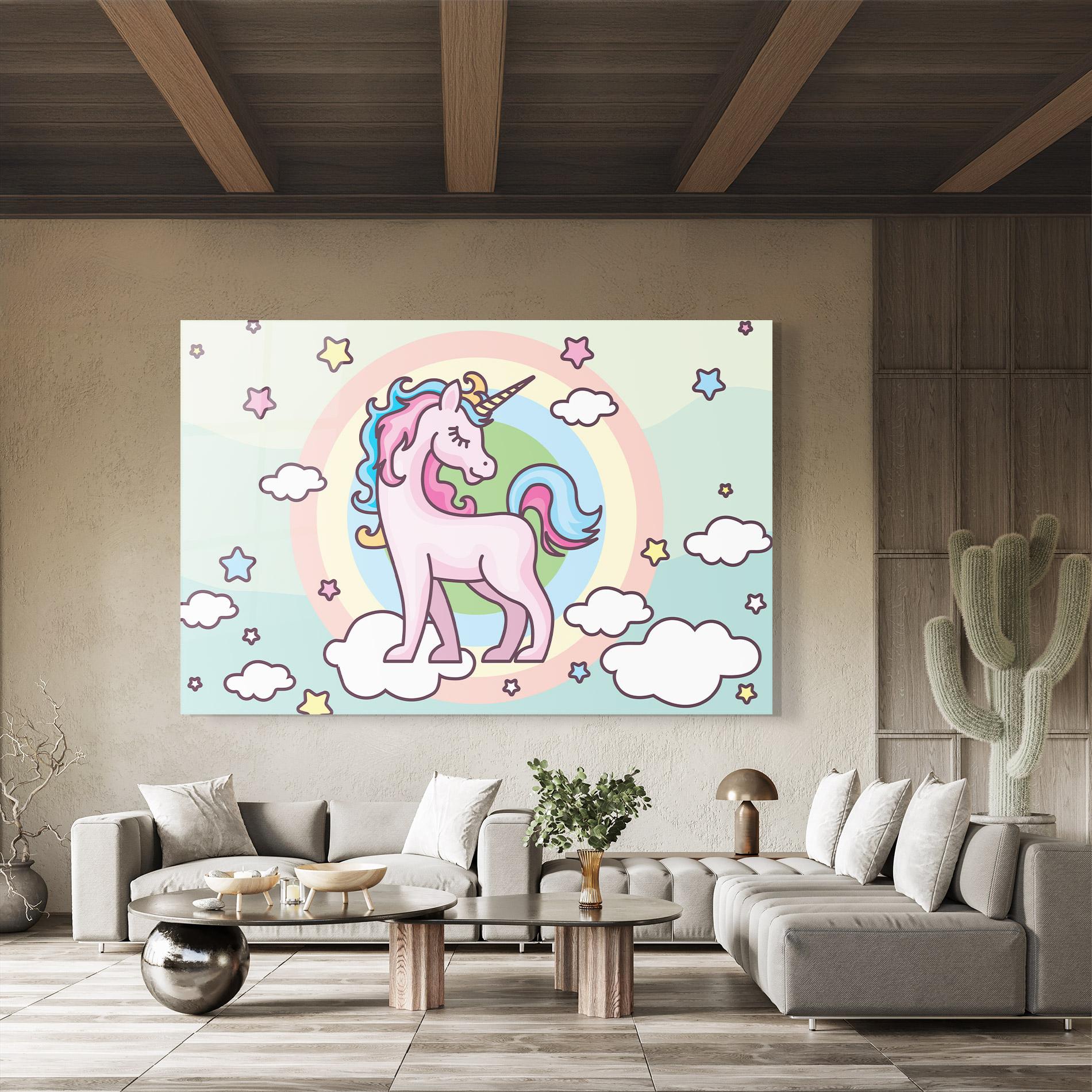 Glasbild Cute Unicorn Art mockup 8