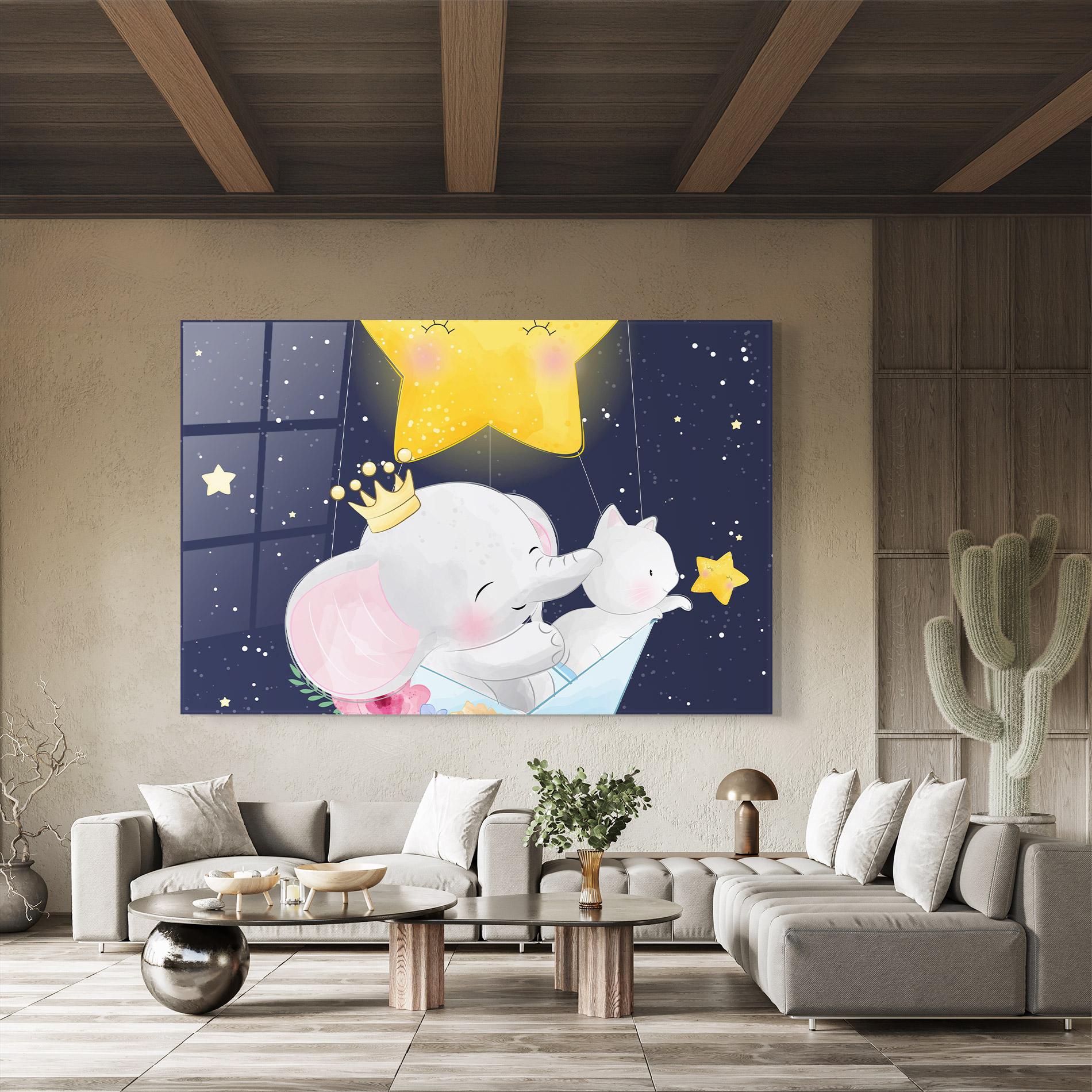 Glasbild Elephant Cat mockup 8