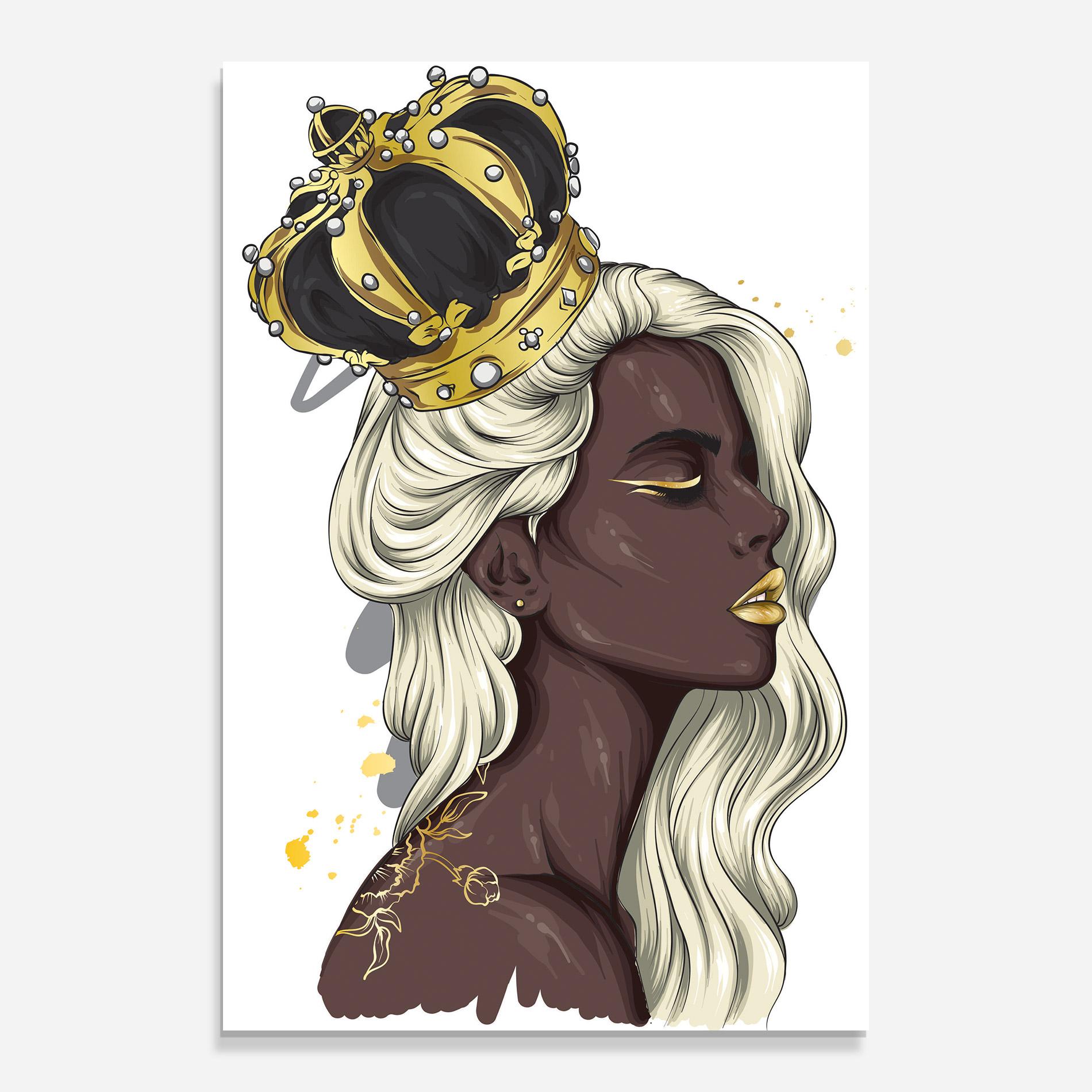 Glasbild Big Black Crown mockup 0