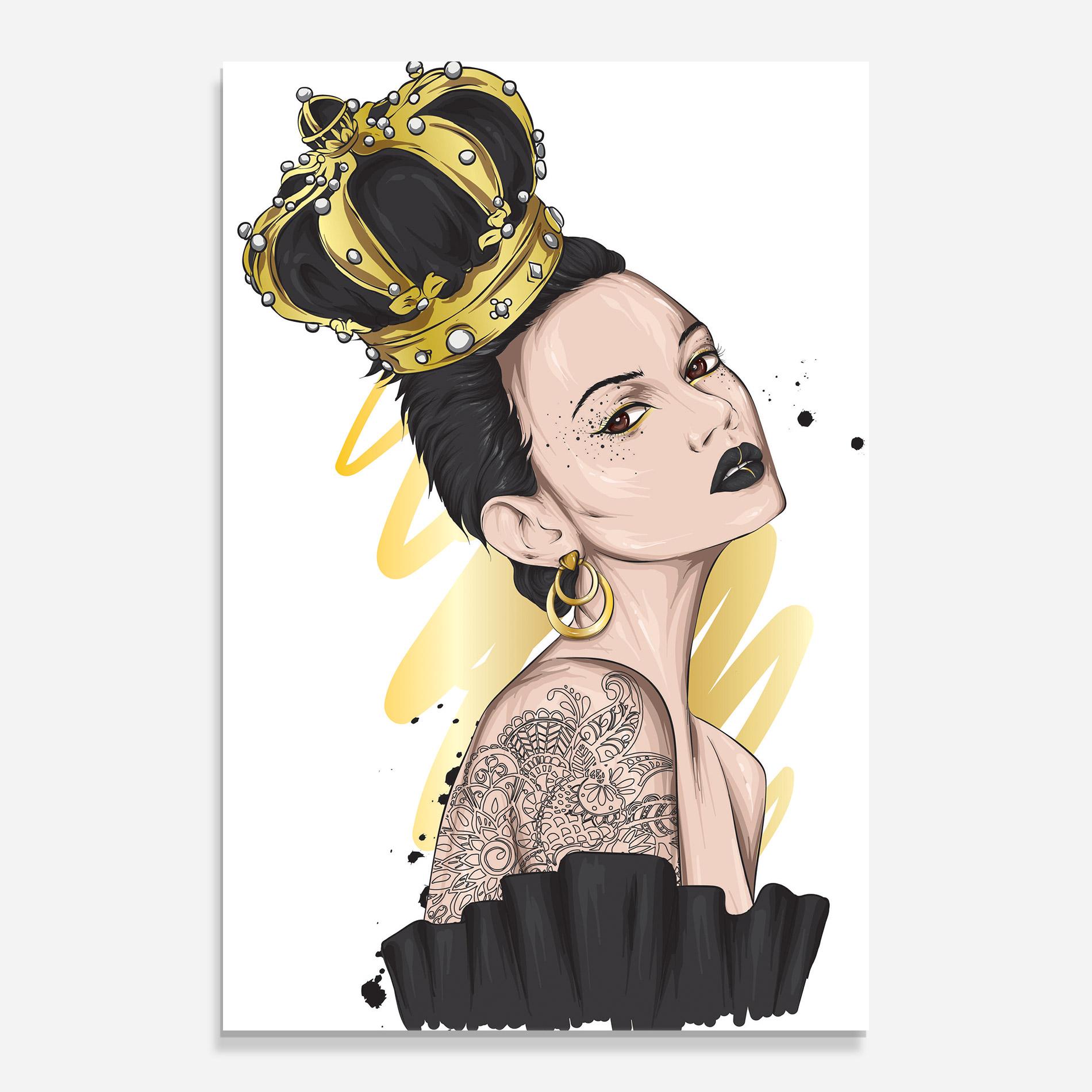 Glasbild Black Hair Crown mockup 0