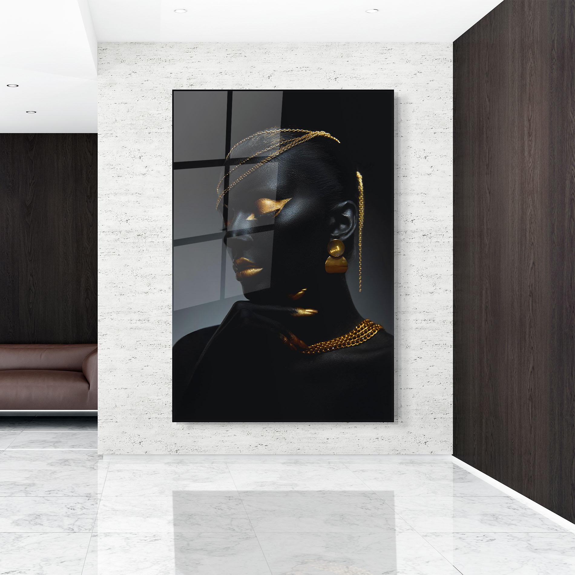 Glasbild Beauty Gold Accessory mockup 9