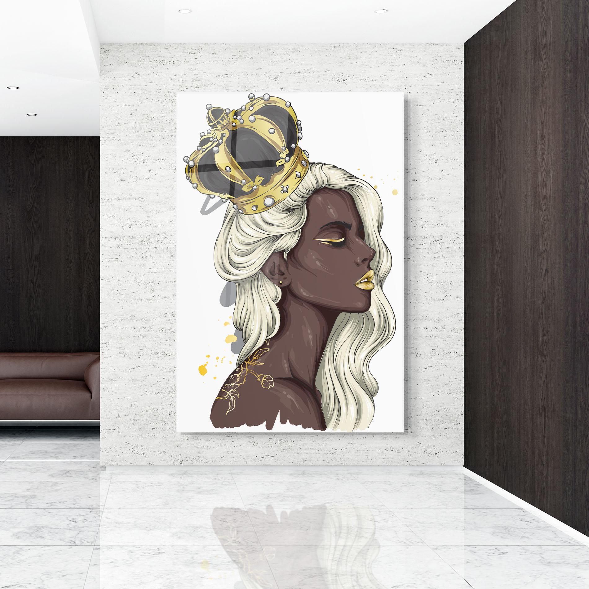 Glasbild Big Black Crown mockup 9