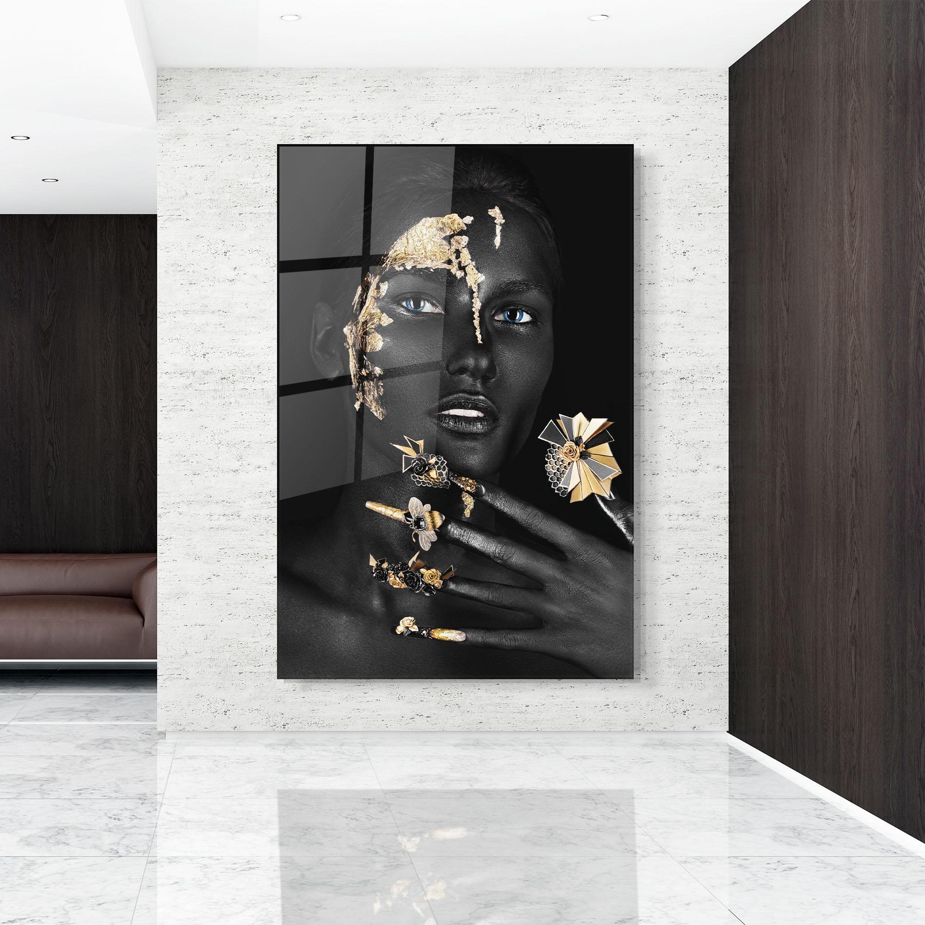 Glasbild Black Art Makeup mockup 9