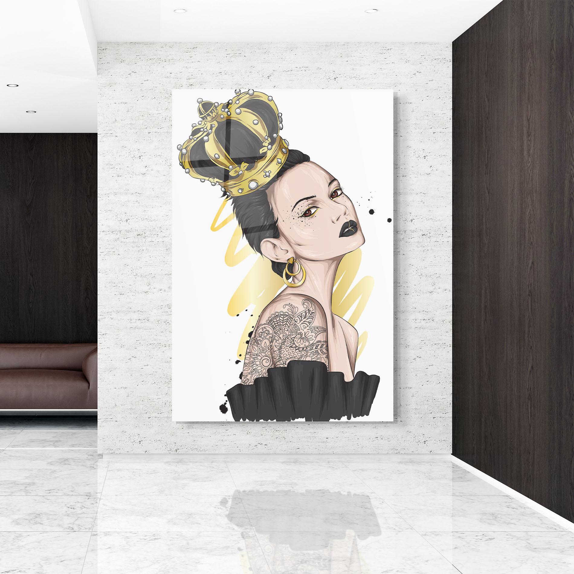 Glasbild Black Hair Crown mockup 9