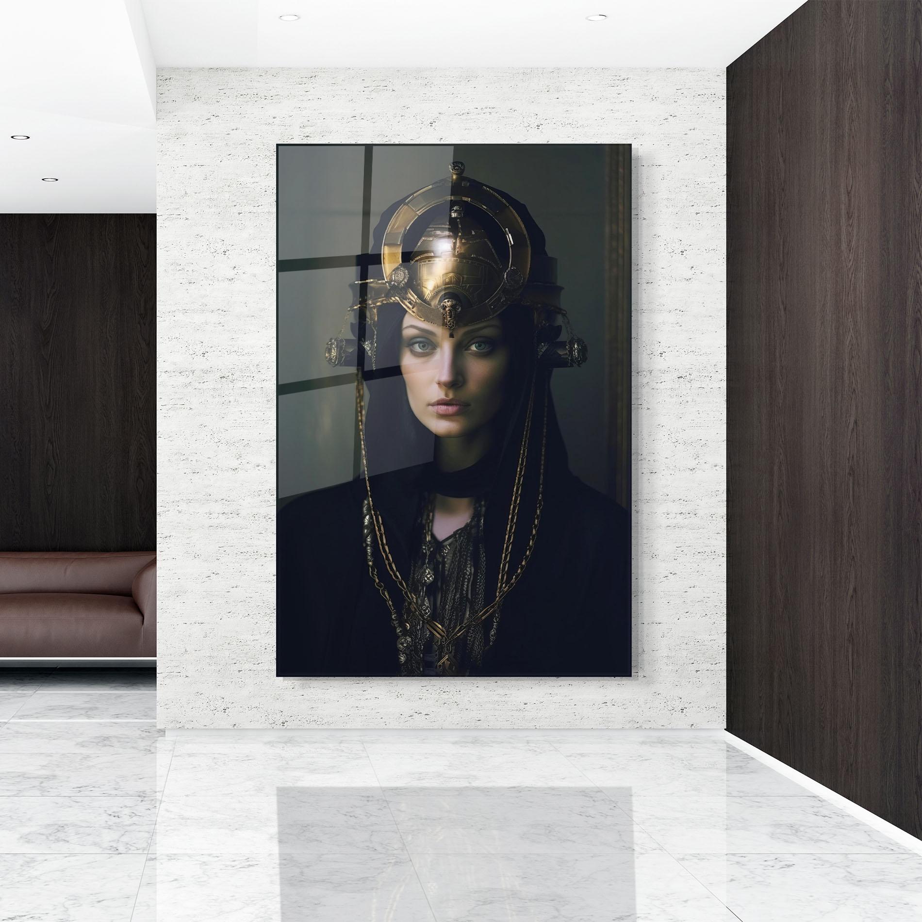 Glasbild Gold Headpiece mockup 9