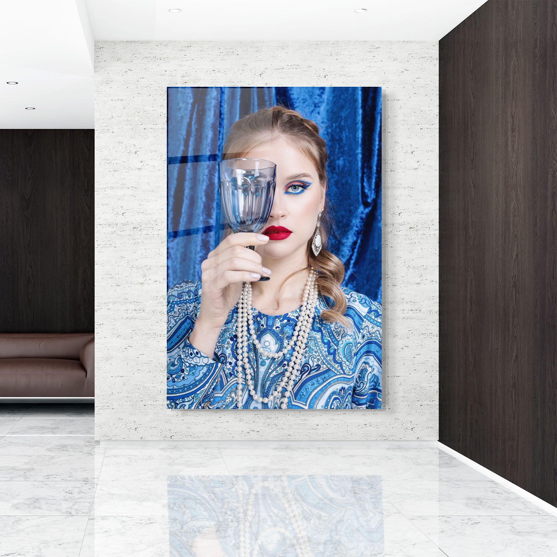 White Pearls On Blue mockup 9