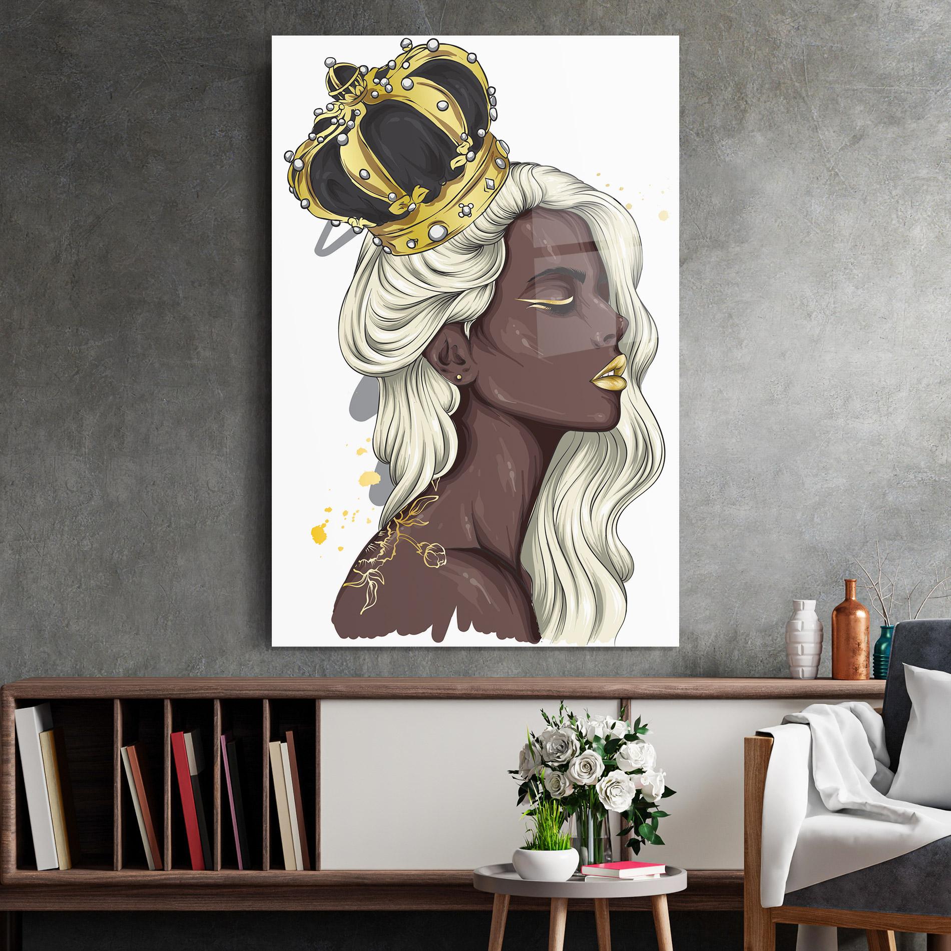 Glasbild Big Black Crown mockup 2