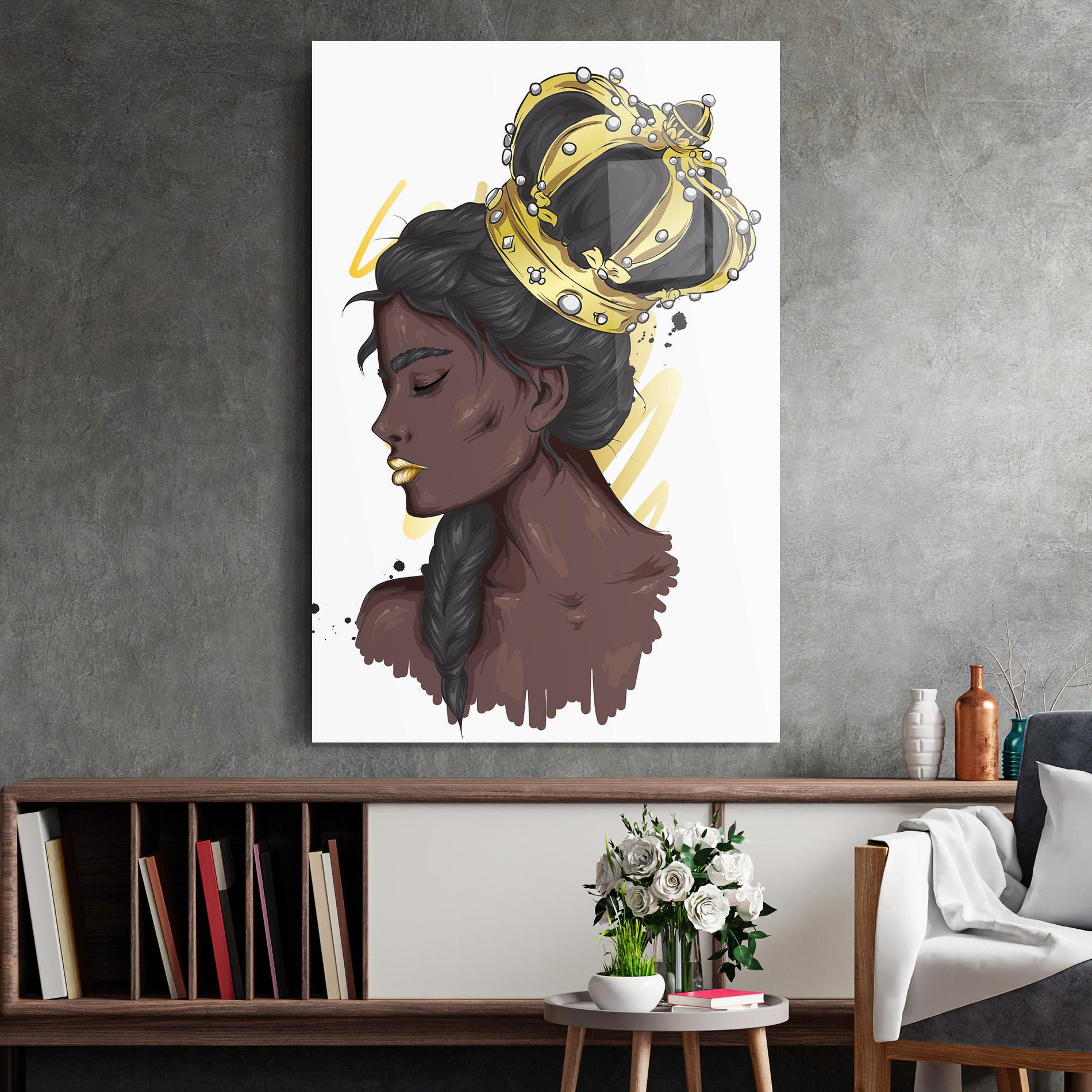 Glasbild Big Gold Crown mockup 2