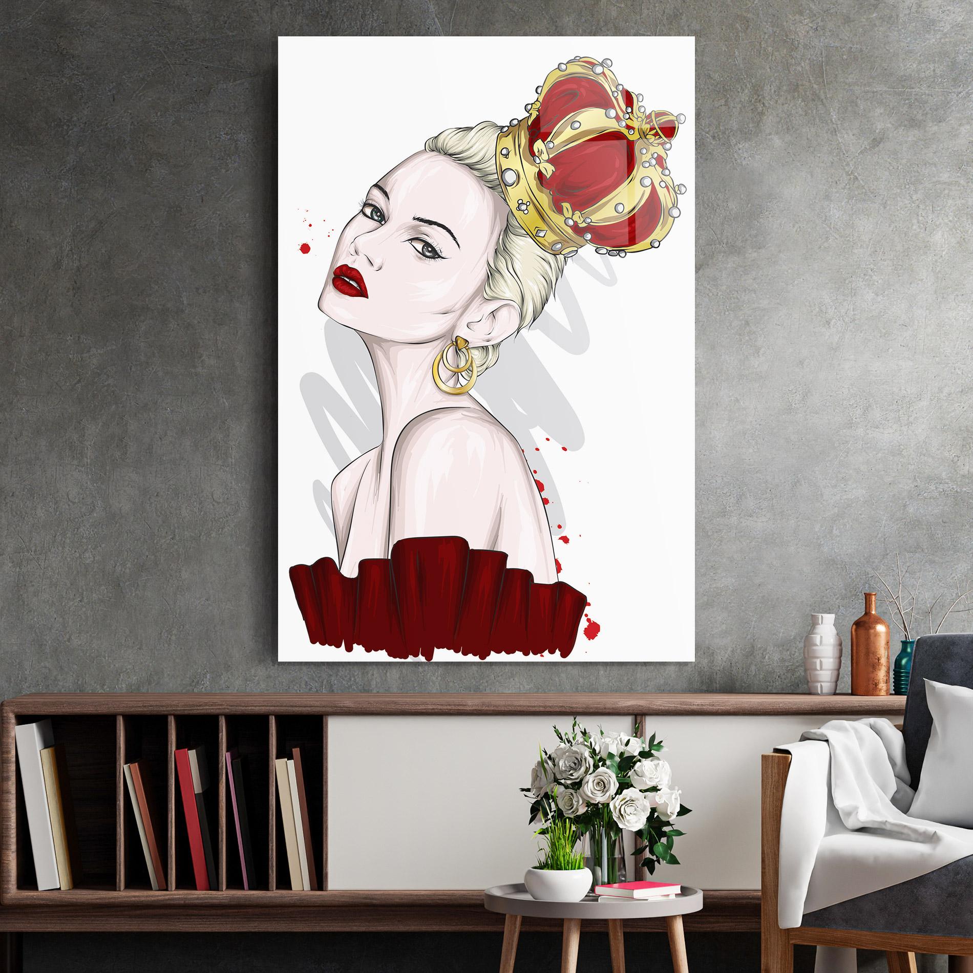 Glasbild Big Red Crown mockup 2