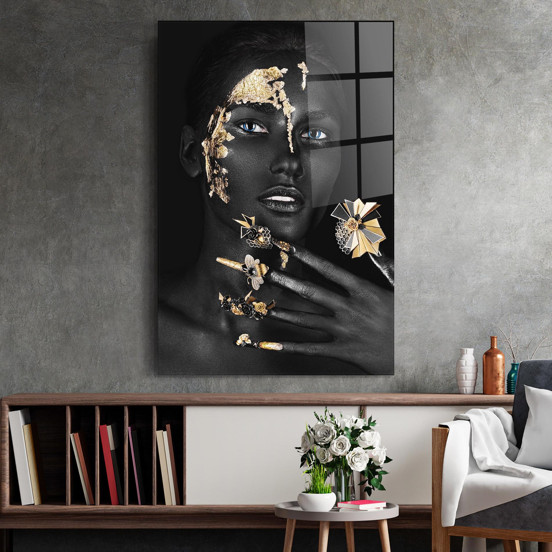 Glasbild Black Art Makeup mockup 2