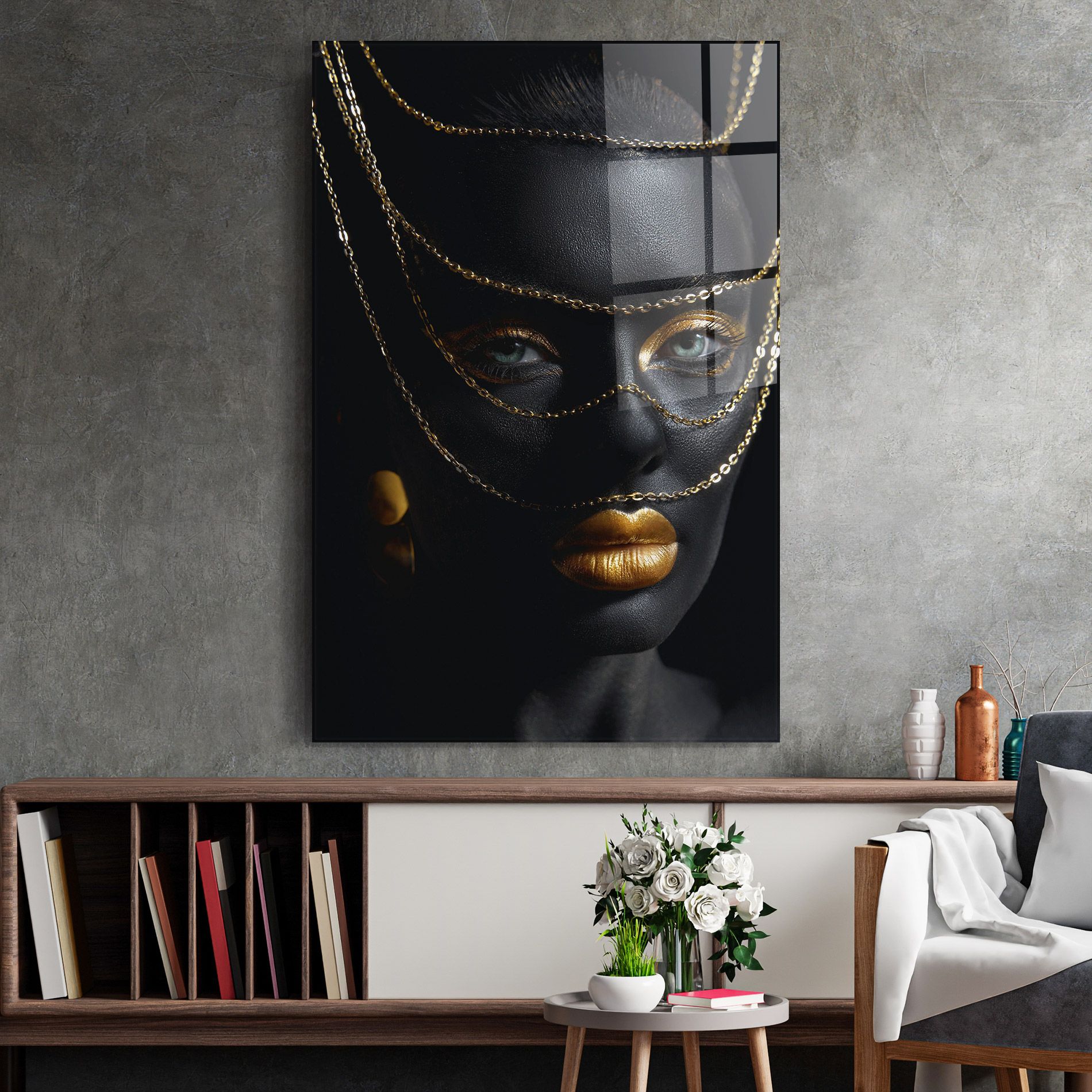 Gold Chain Green Eyes mockup 2