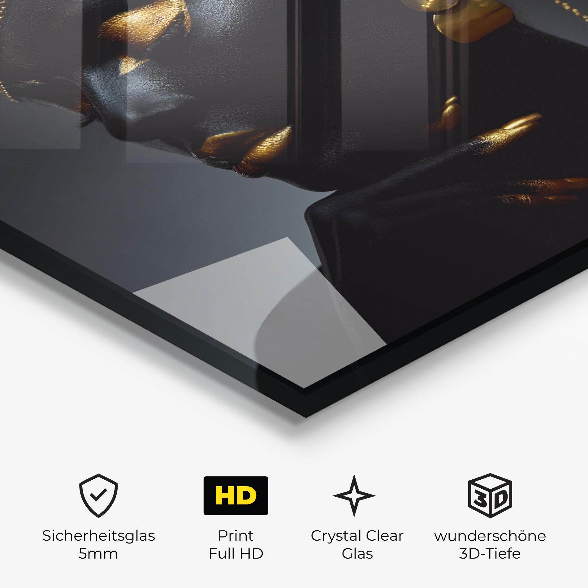 Glasbild Beauty Gold Accessory mockup 3