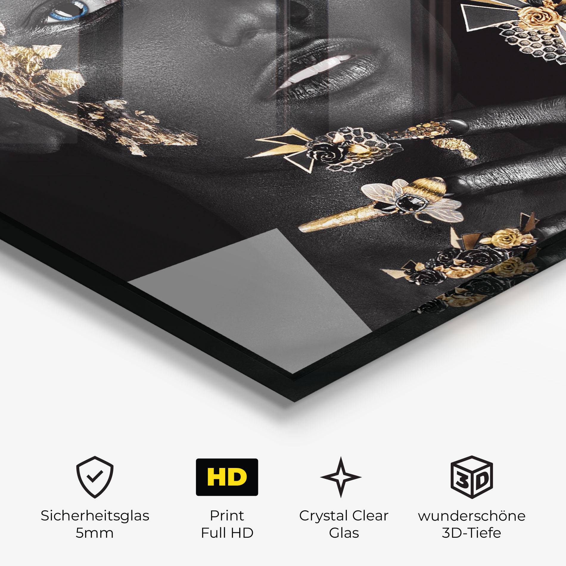 Glasbild Black Art Makeup mockup 3