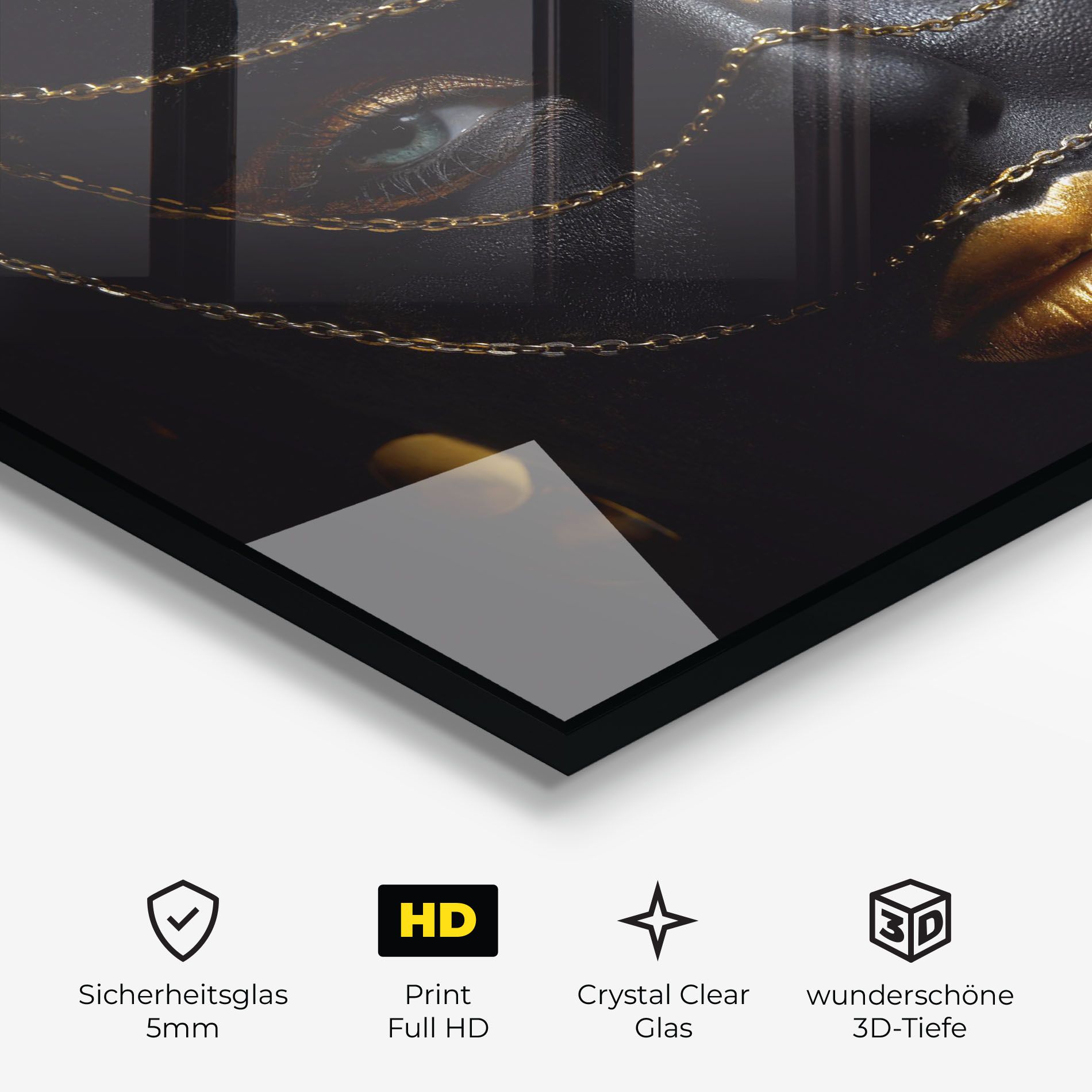 Gold Chain Green Eyes mockup 3