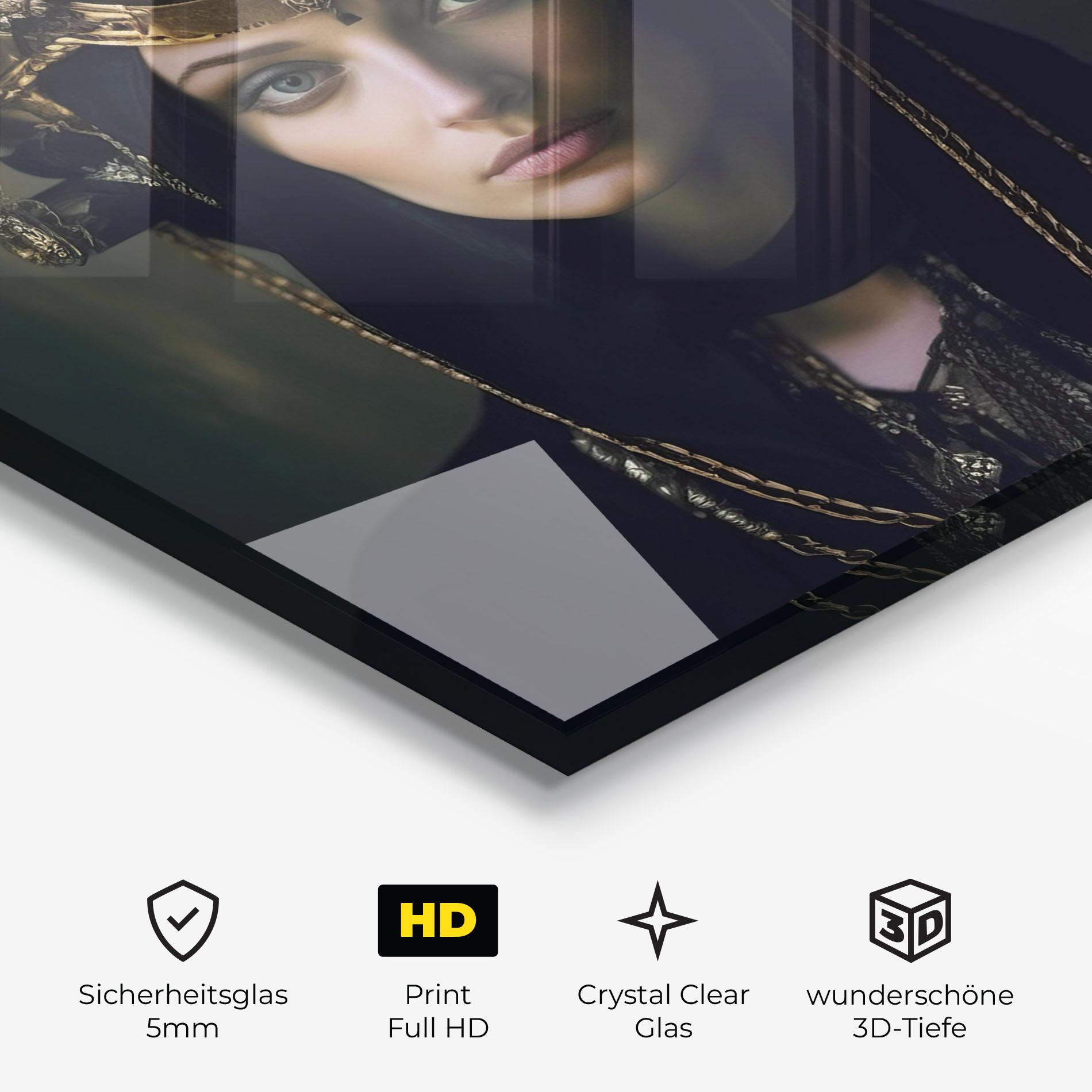 Glasbild Gold Headpiece mockup 3