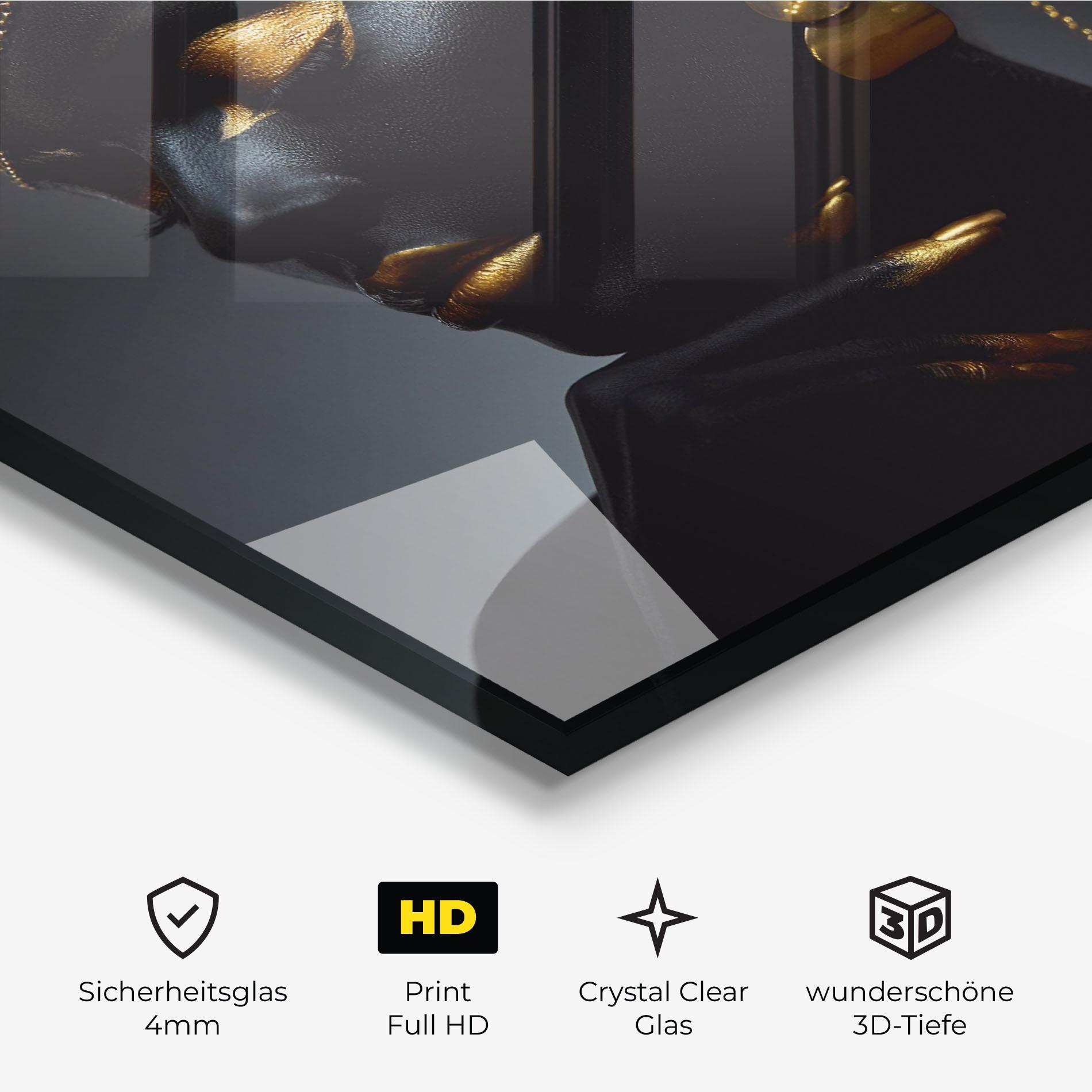 Glasbild Beauty Gold Accessory mockup 3