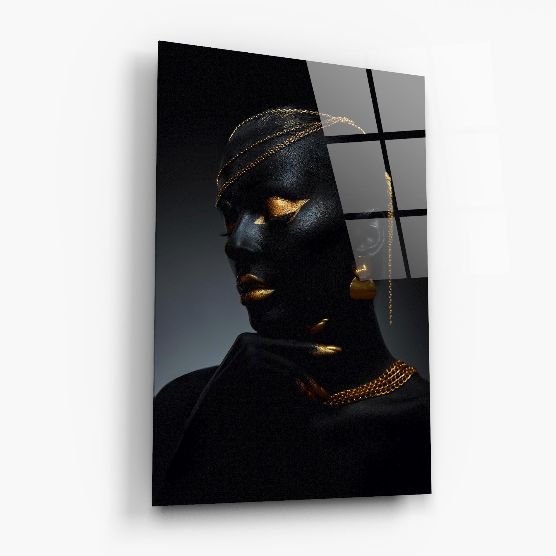 Glasbild Beauty Gold Accessory mockup 6