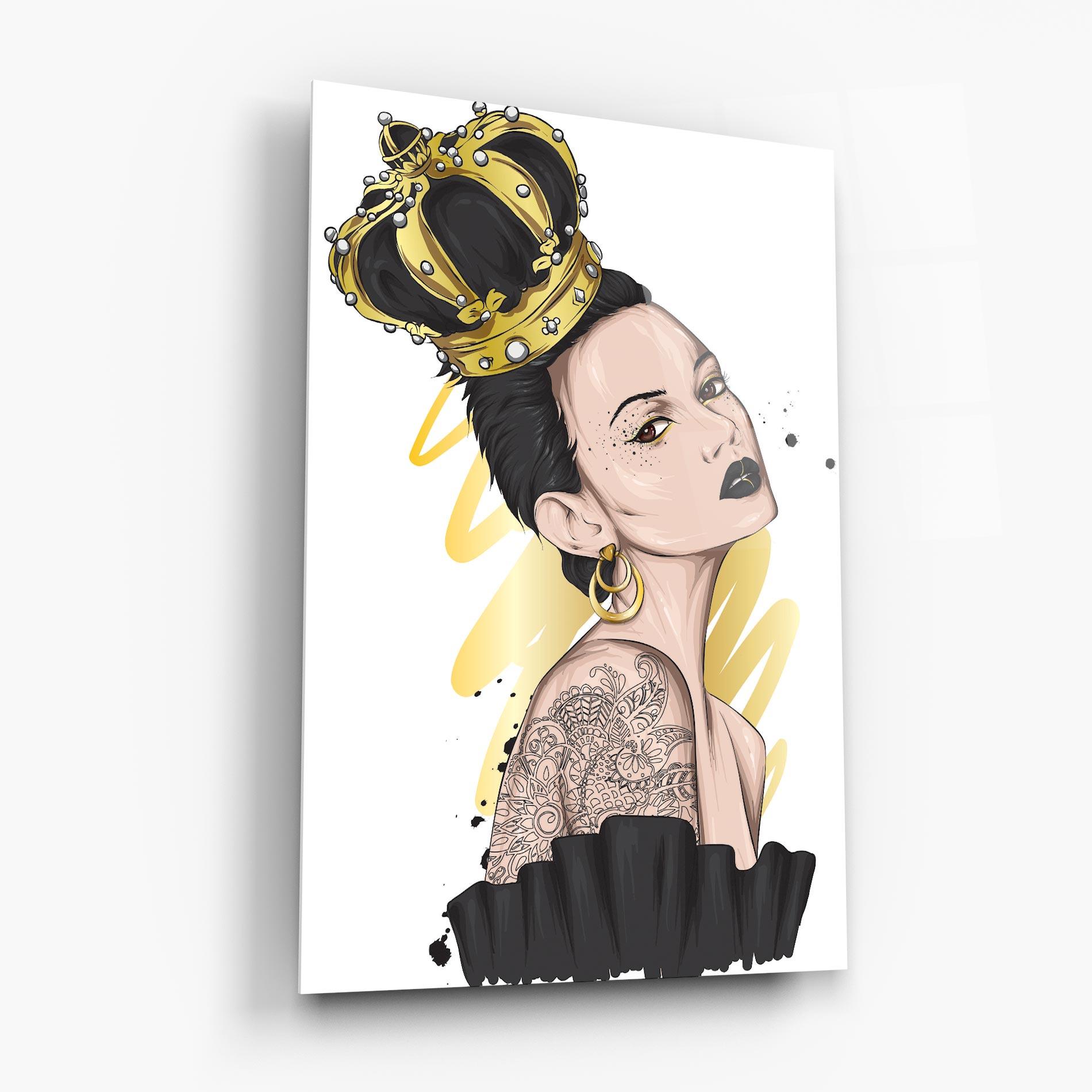 Glasbild Black Hair Crown mockup 6