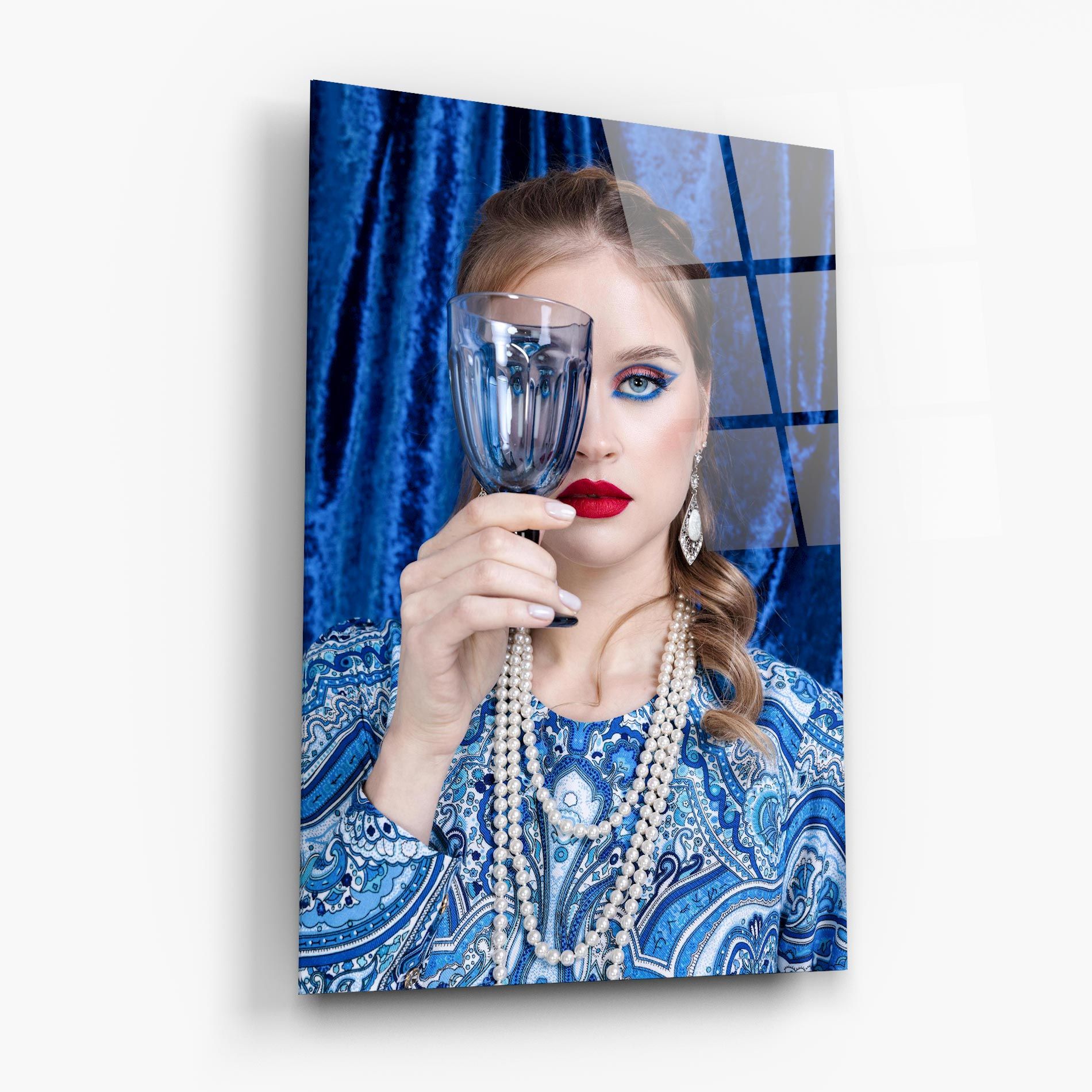 White Pearls On Blue mockup 6