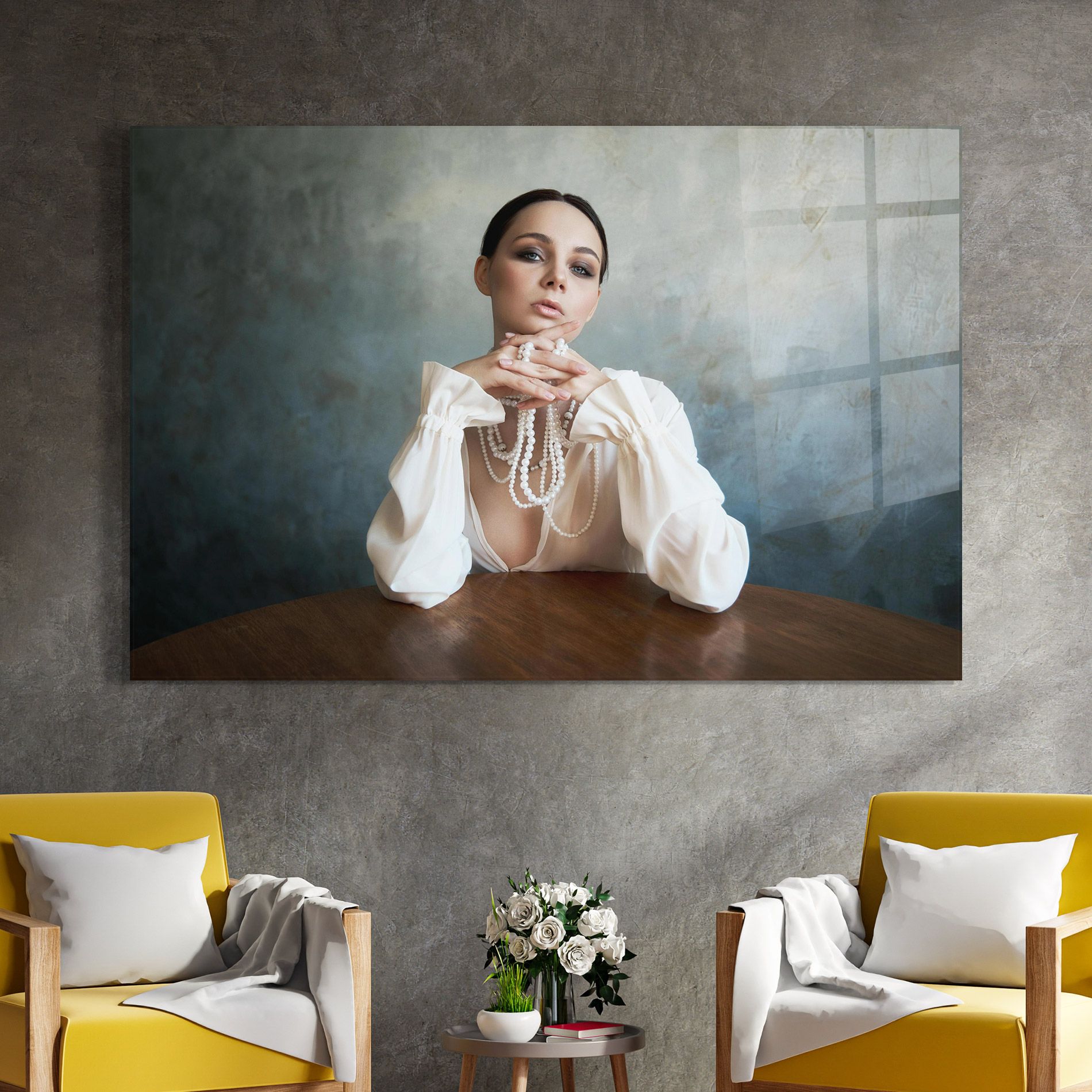 Girl White Pearls mockup 4