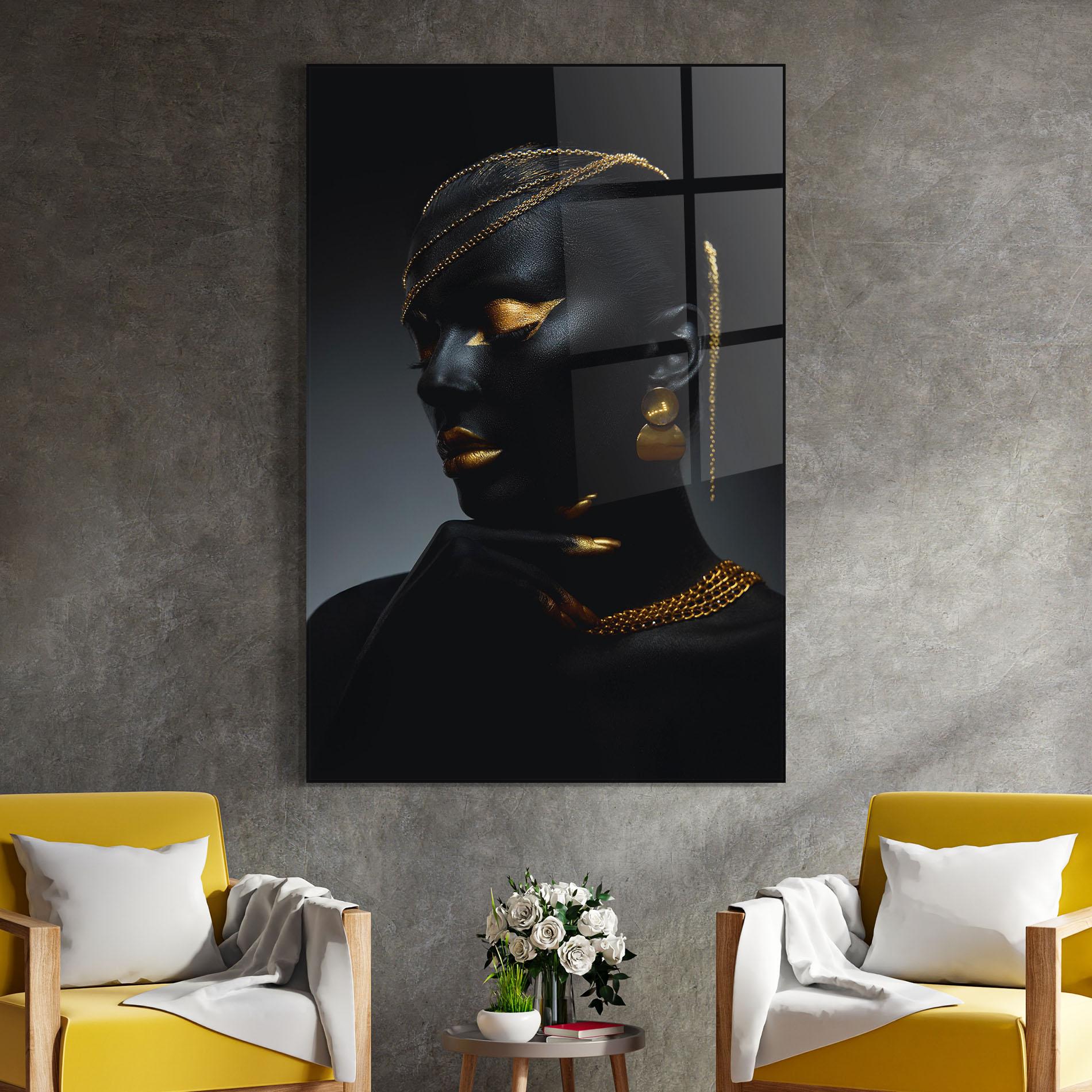 Glasbild Beauty Gold Accessory mockup 4