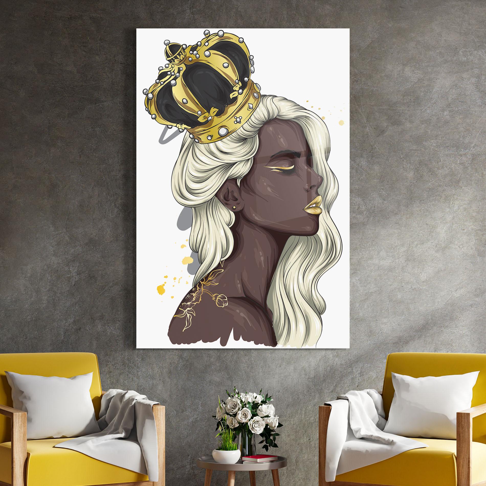 Glasbild Big Black Crown mockup 4