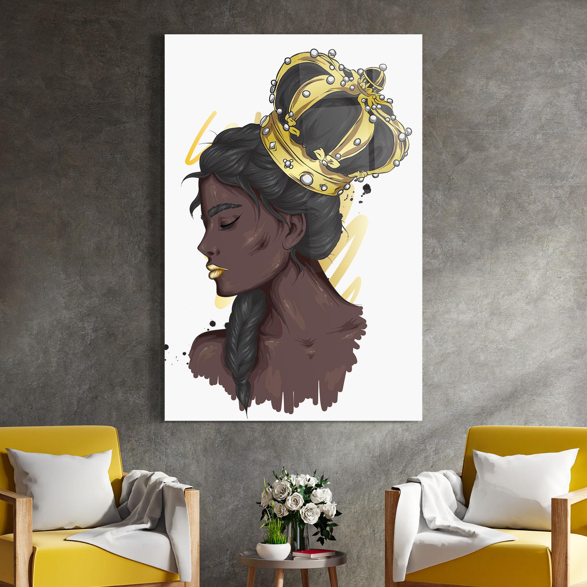 Glasbild Big Gold Crown mockup 4