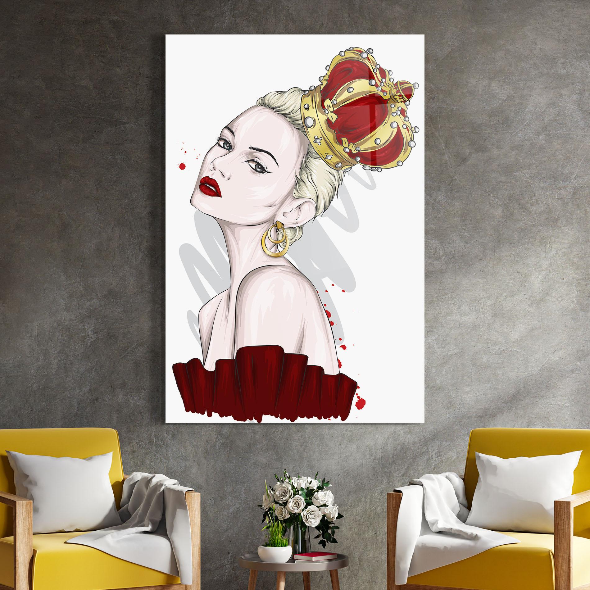 Glasbild Big Red Crown mockup 4