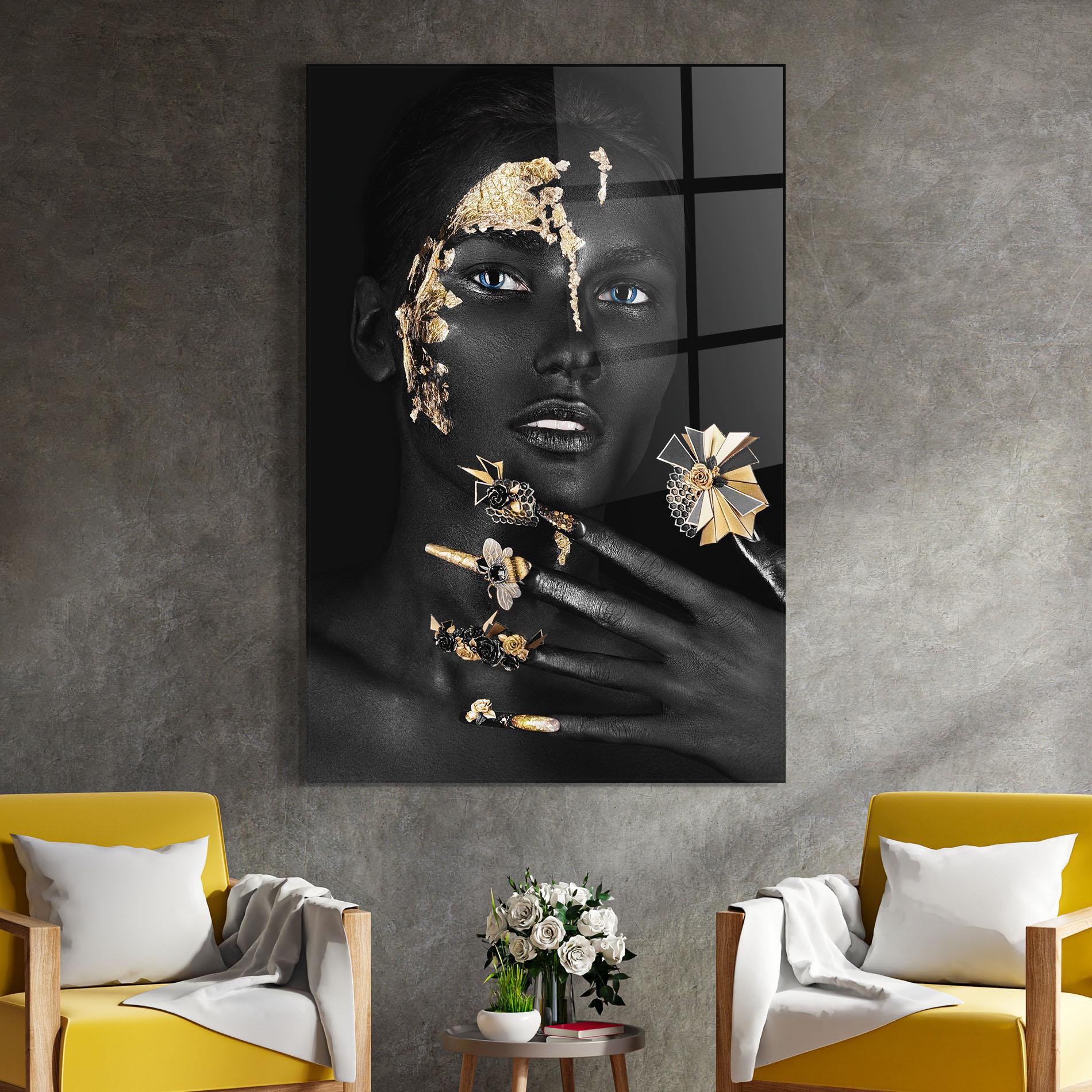 Glasbild Black Art Makeup mockup 4