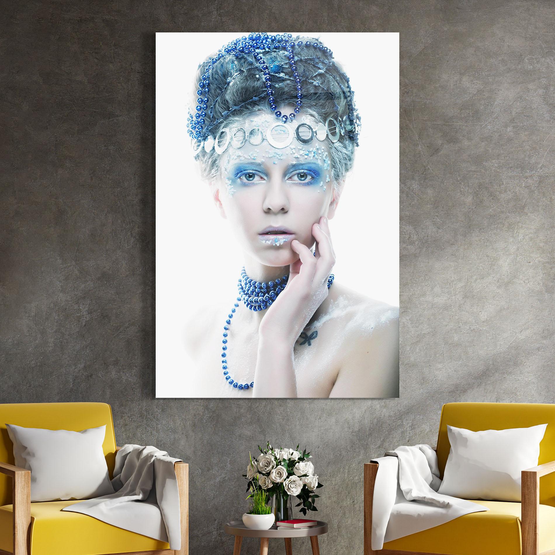 Glasbild Blue Fairy Woman mockup 4