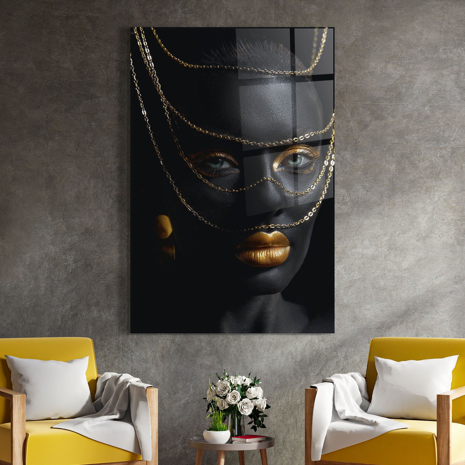 Gold Chain Green Eyes mockup 4