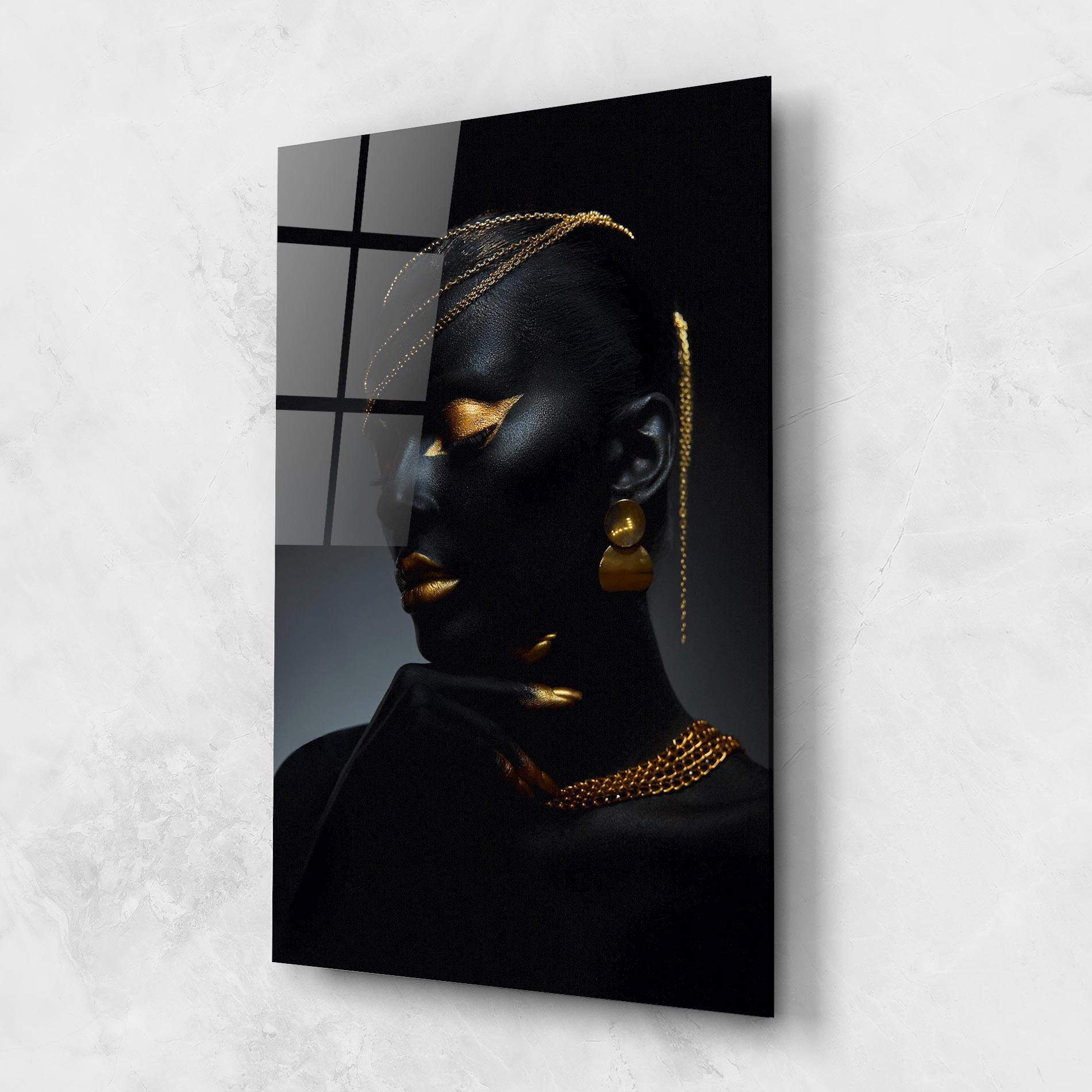 Glasbild Beauty Gold Accessory mockup 1