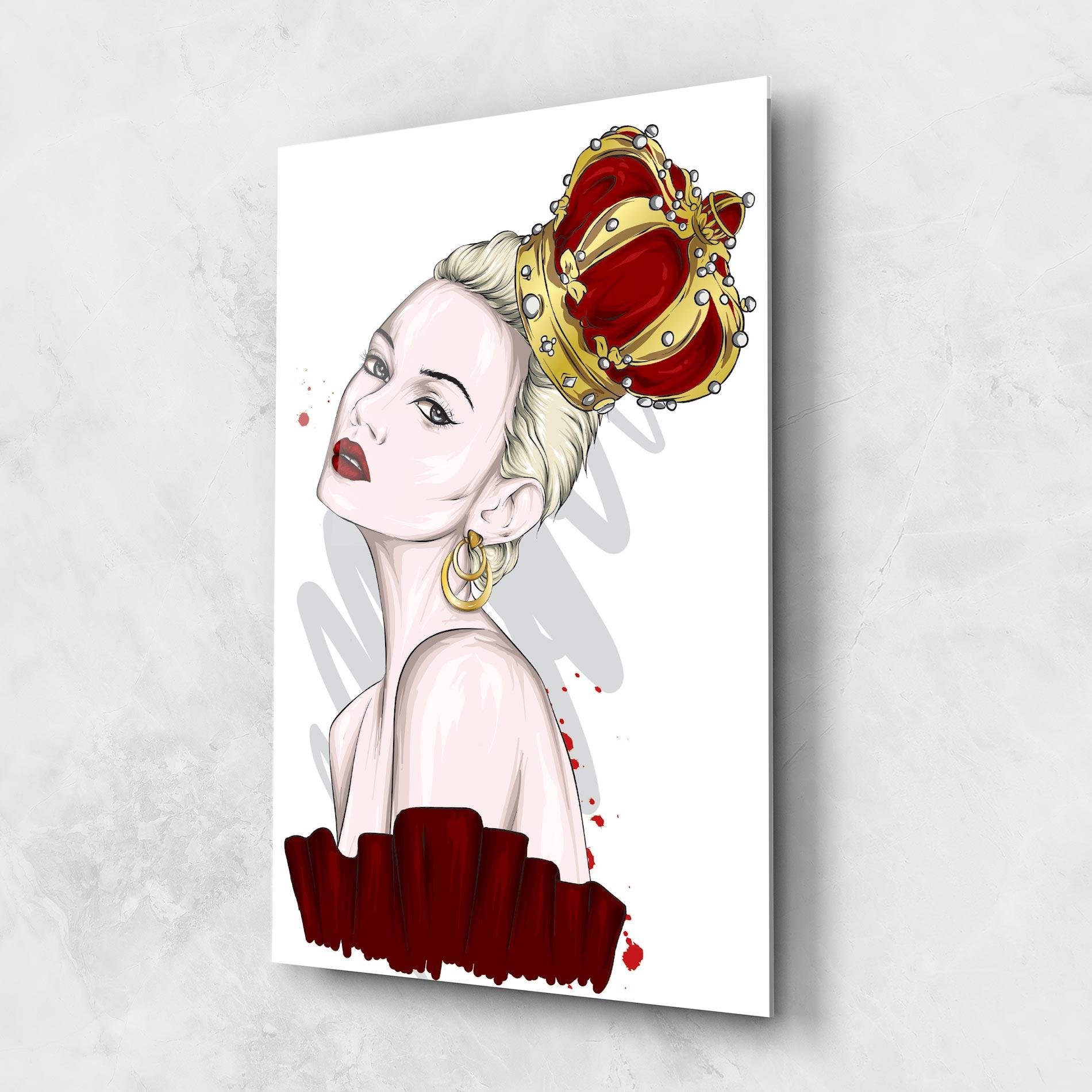 Glasbild Big Red Crown mockup 1