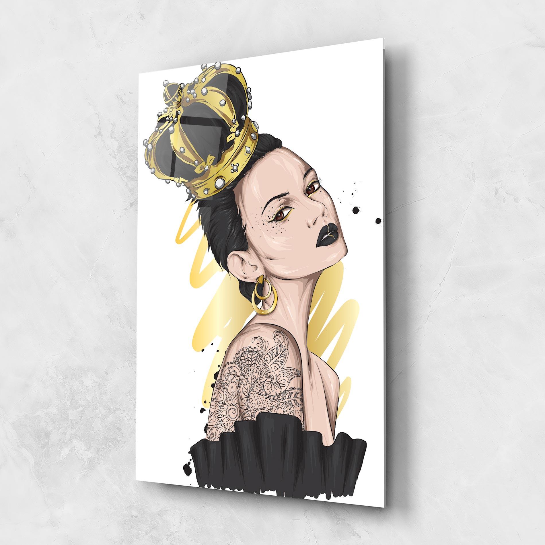 Glasbild Black Hair Crown mockup 1