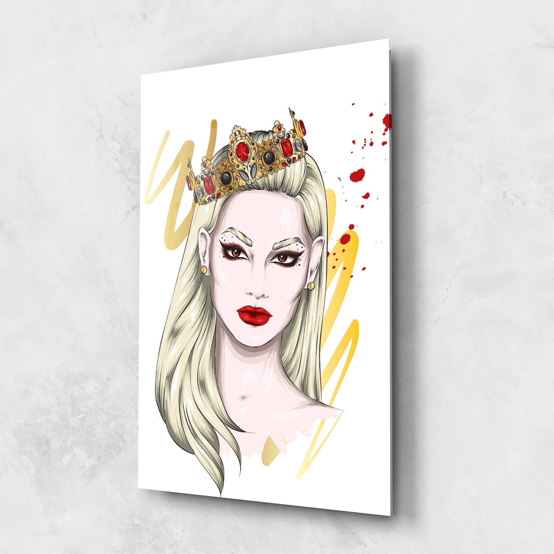 Glasbild Gold Crown Woman mockup 1