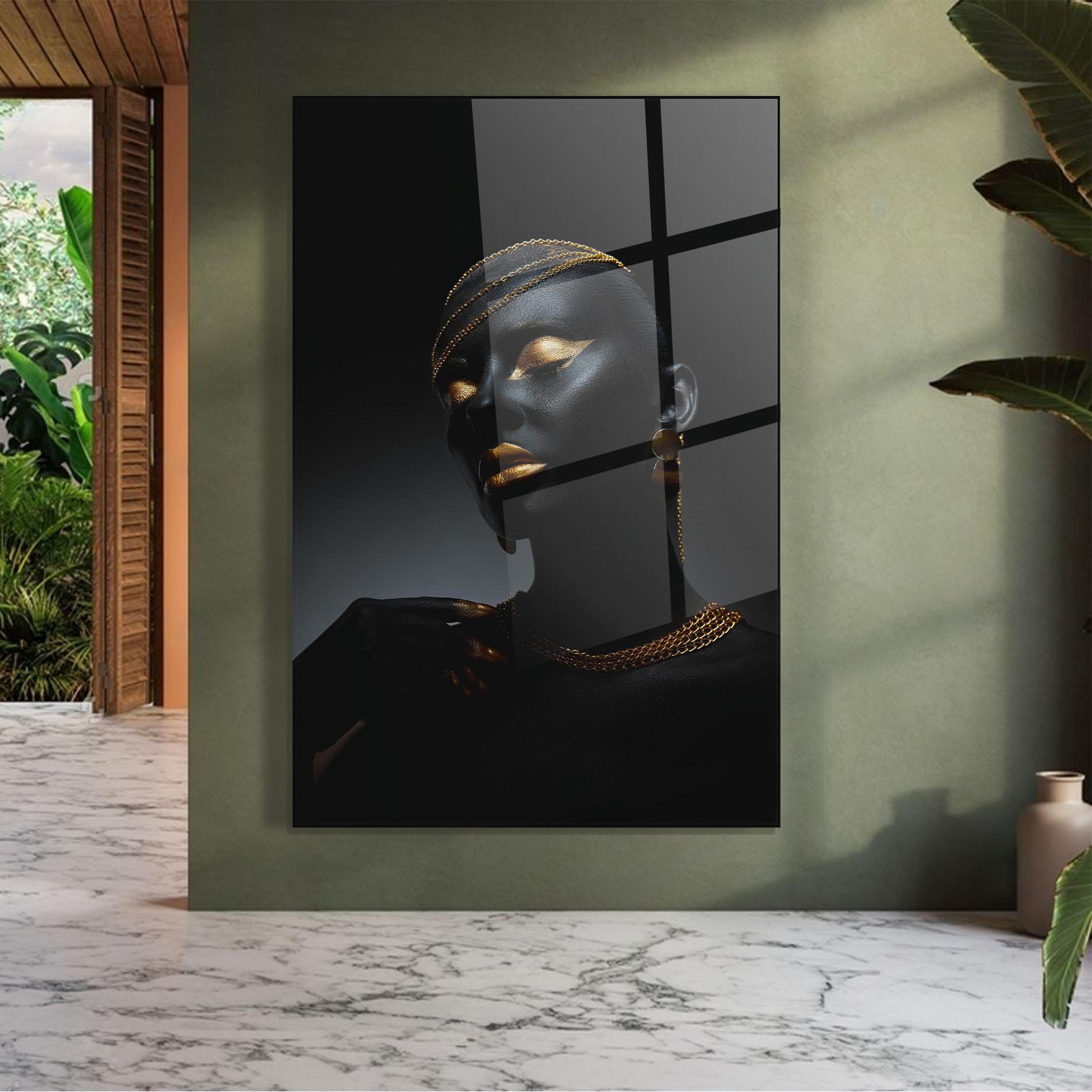 Glasbild Beauty Gold mockup 7