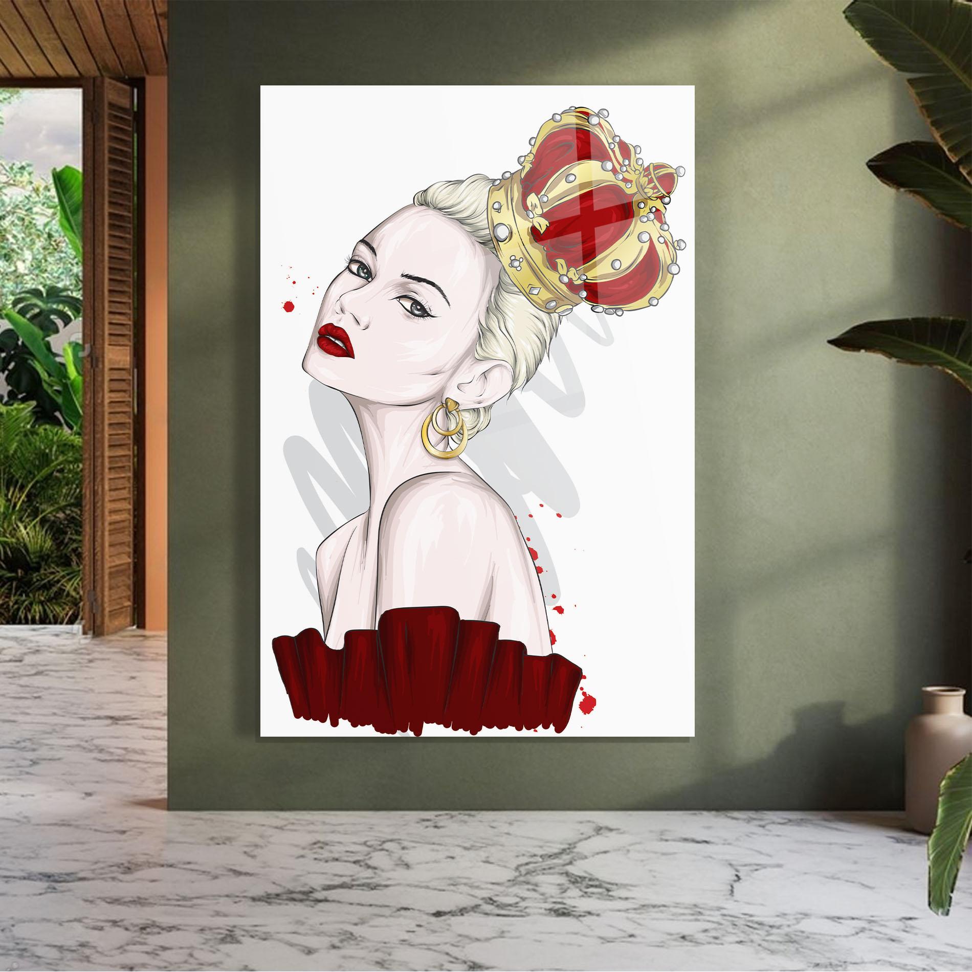 Glasbild Big Red Crown mockup 7