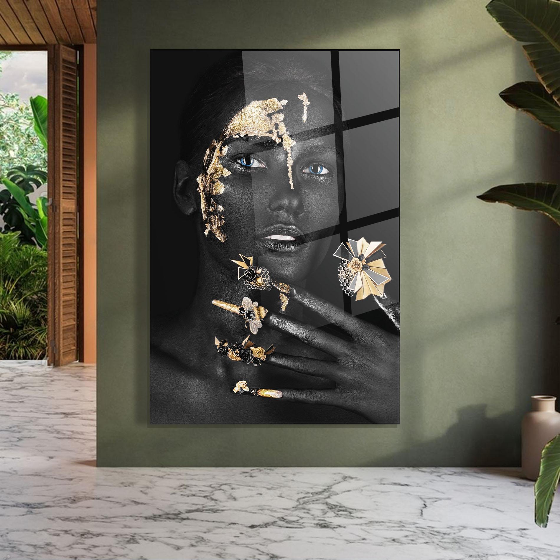 Glasbild Black Art Makeup mockup 7