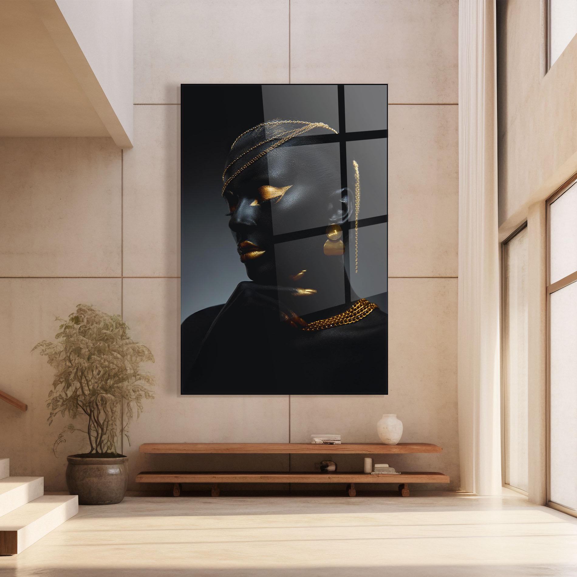 Glasbild Beauty Gold Accessory mockup 8