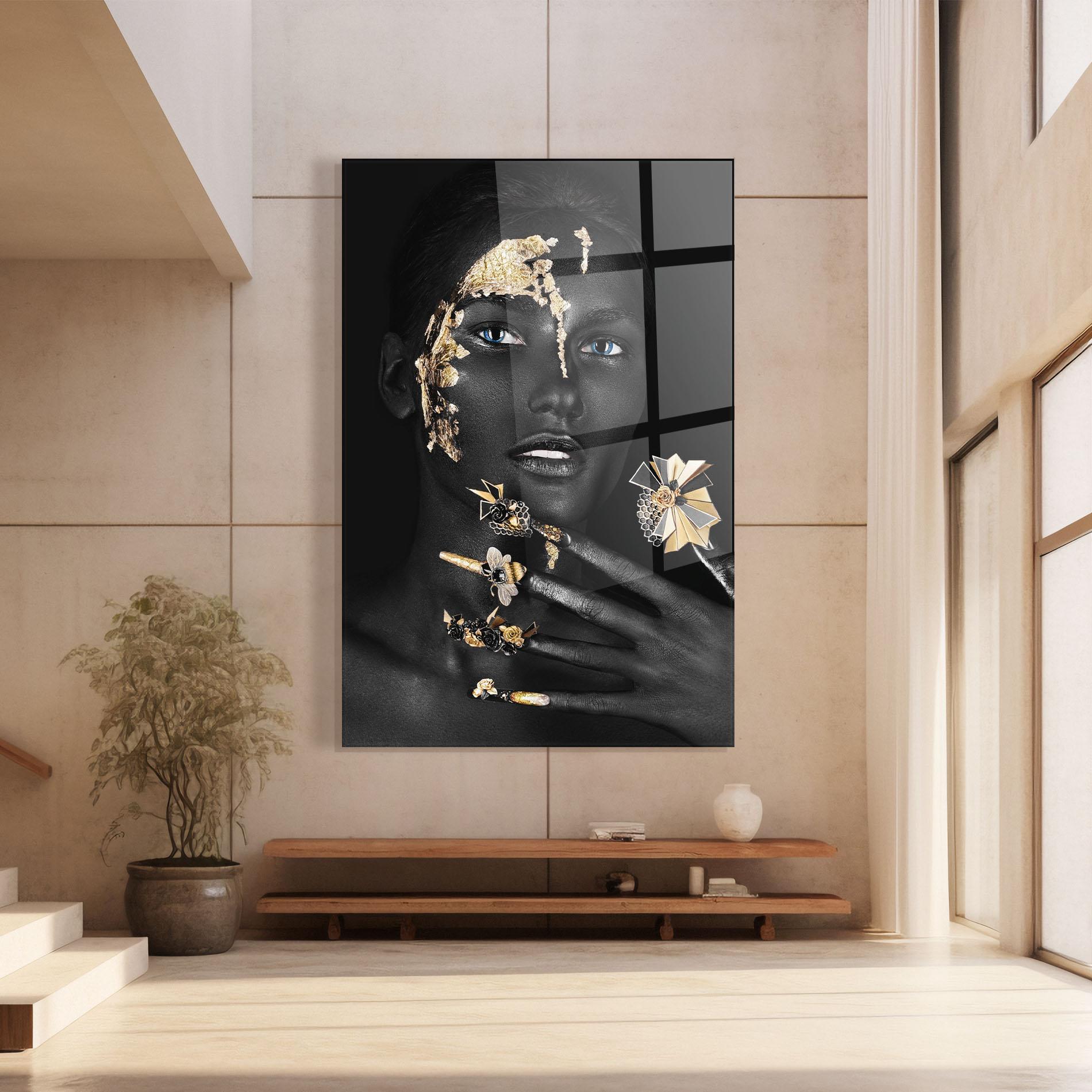 Glasbild Black Art Makeup mockup 8