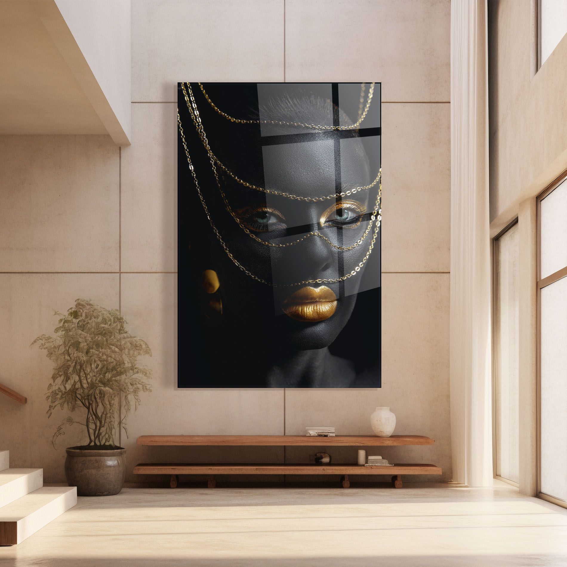 Gold Chain Green Eyes mockup 8