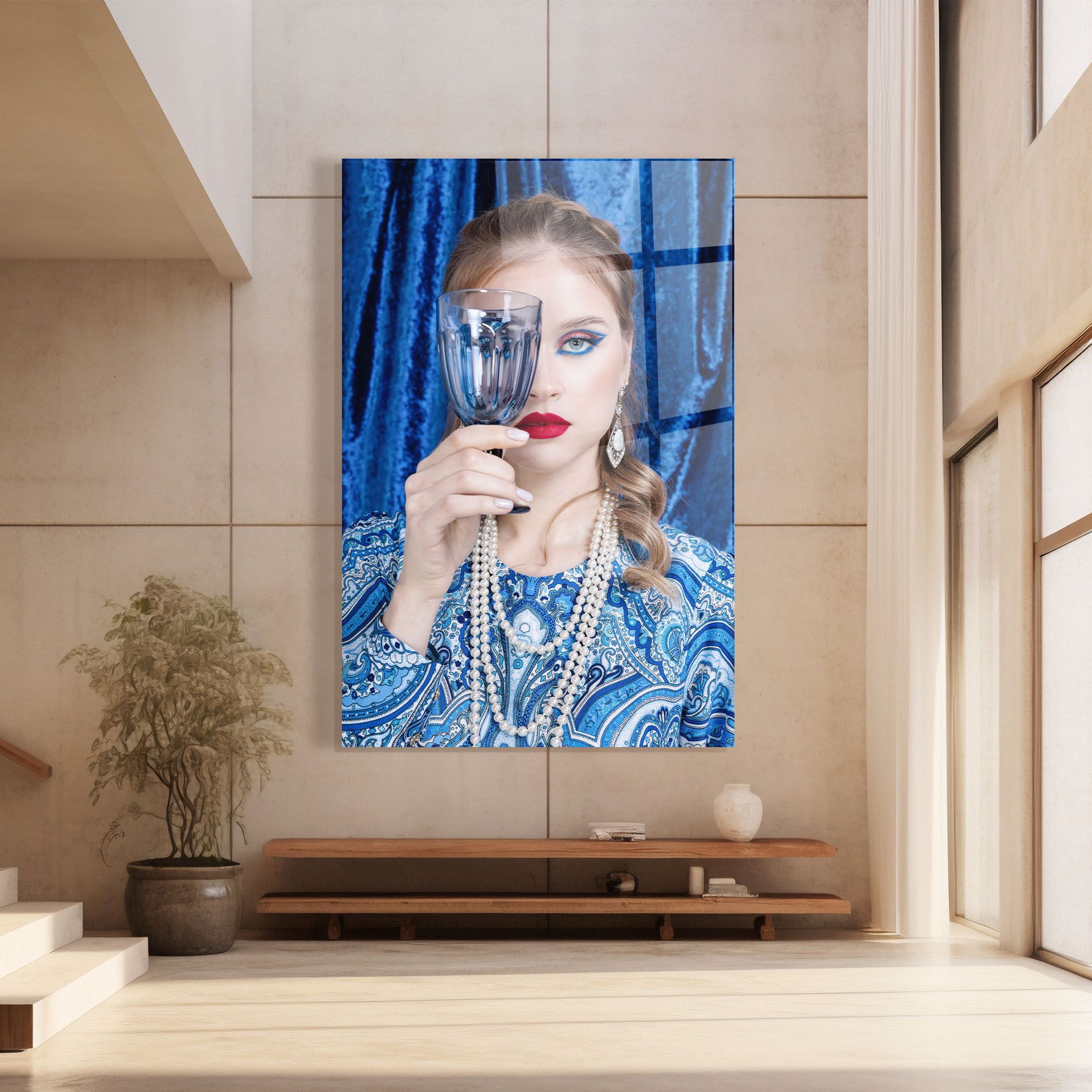 White Pearls On Blue mockup 8